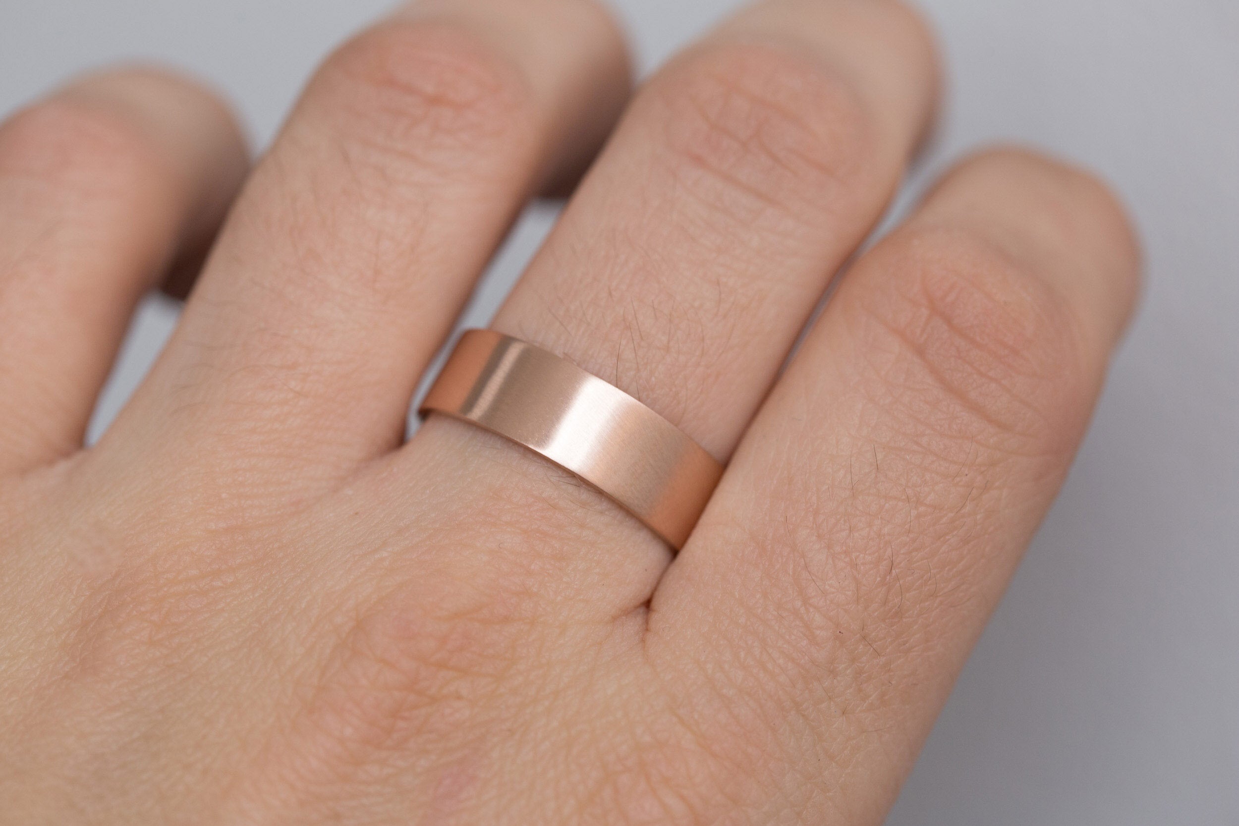 7 x 1 mm Flat Band | 14k Recycled Rose Gold