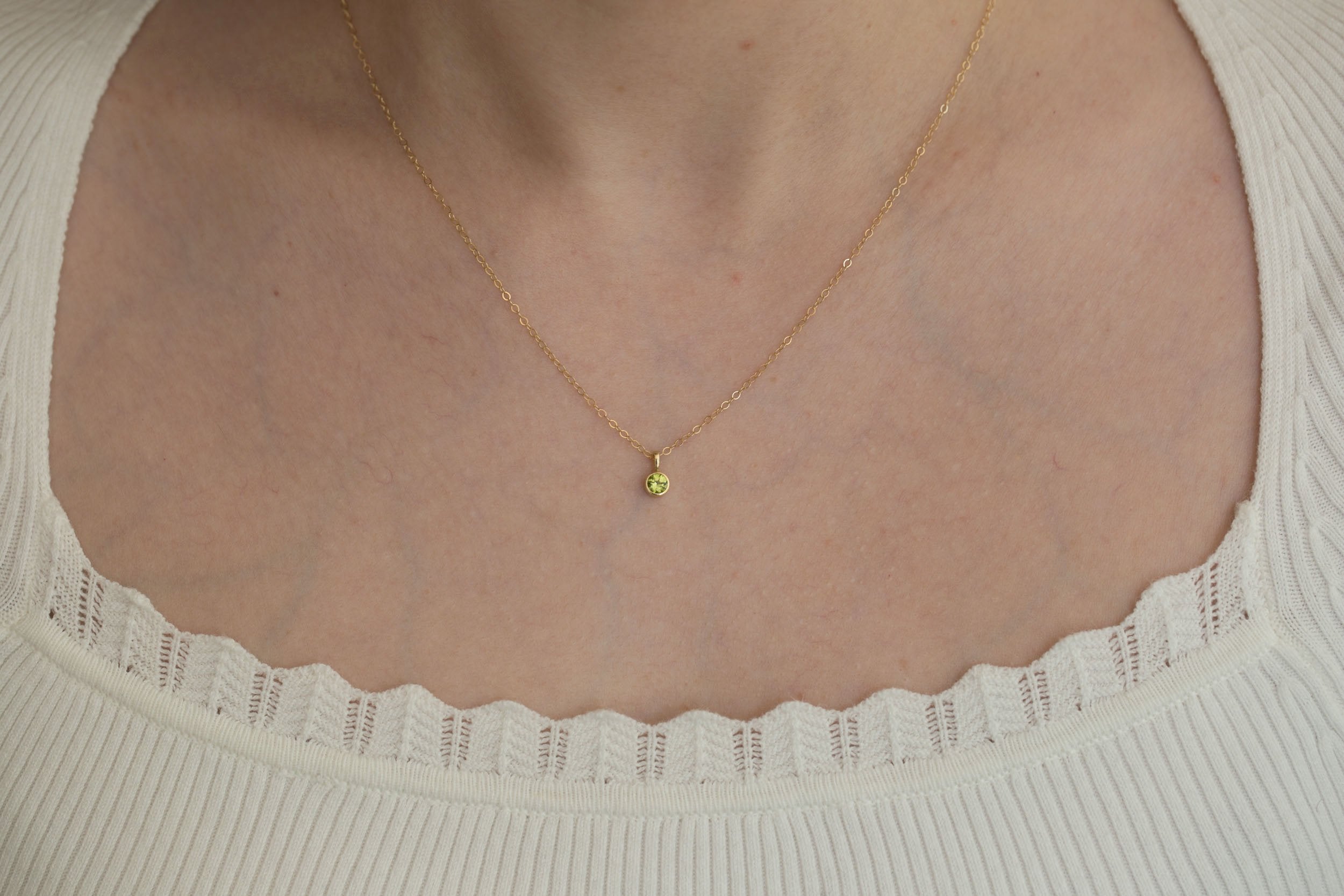 Peridot Pendant | The Birthstone Collection | August | 14k Recycled Gold