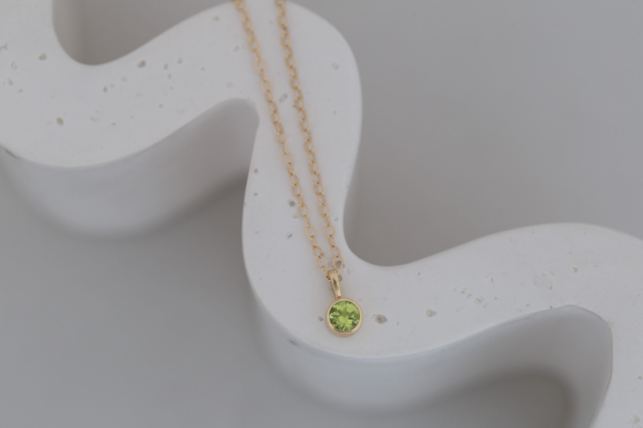 Peridot Necklace | The Birthstone Collection | August | 14k Recycled Gold