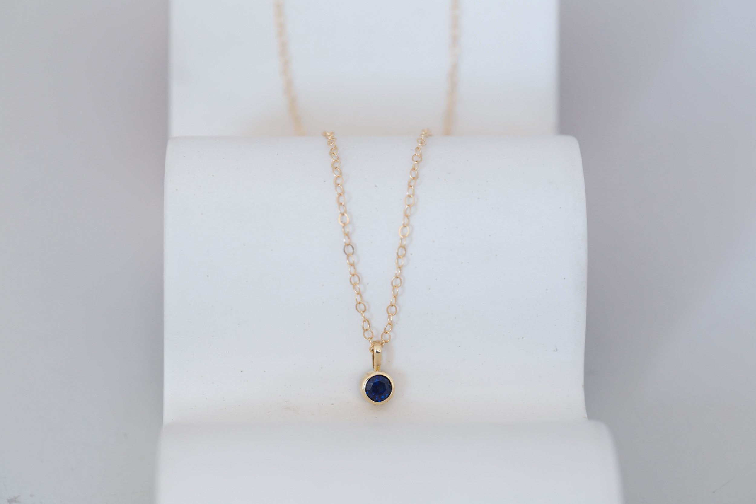 Sapphire Necklace | The Birthstone Collection | September | 14k Recycled Gold