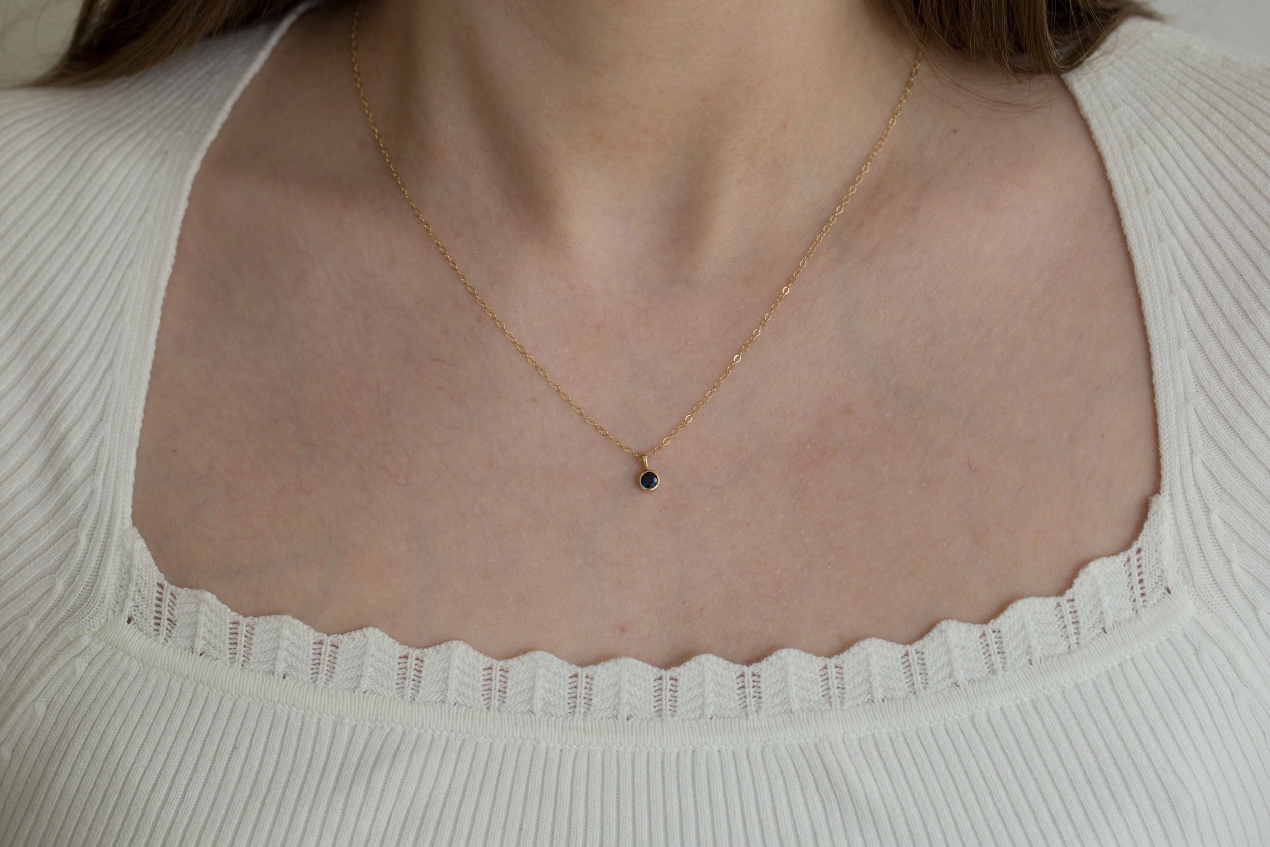 Sapphire Necklace | The Birthstone Collection | September | 14k Recycled Gold