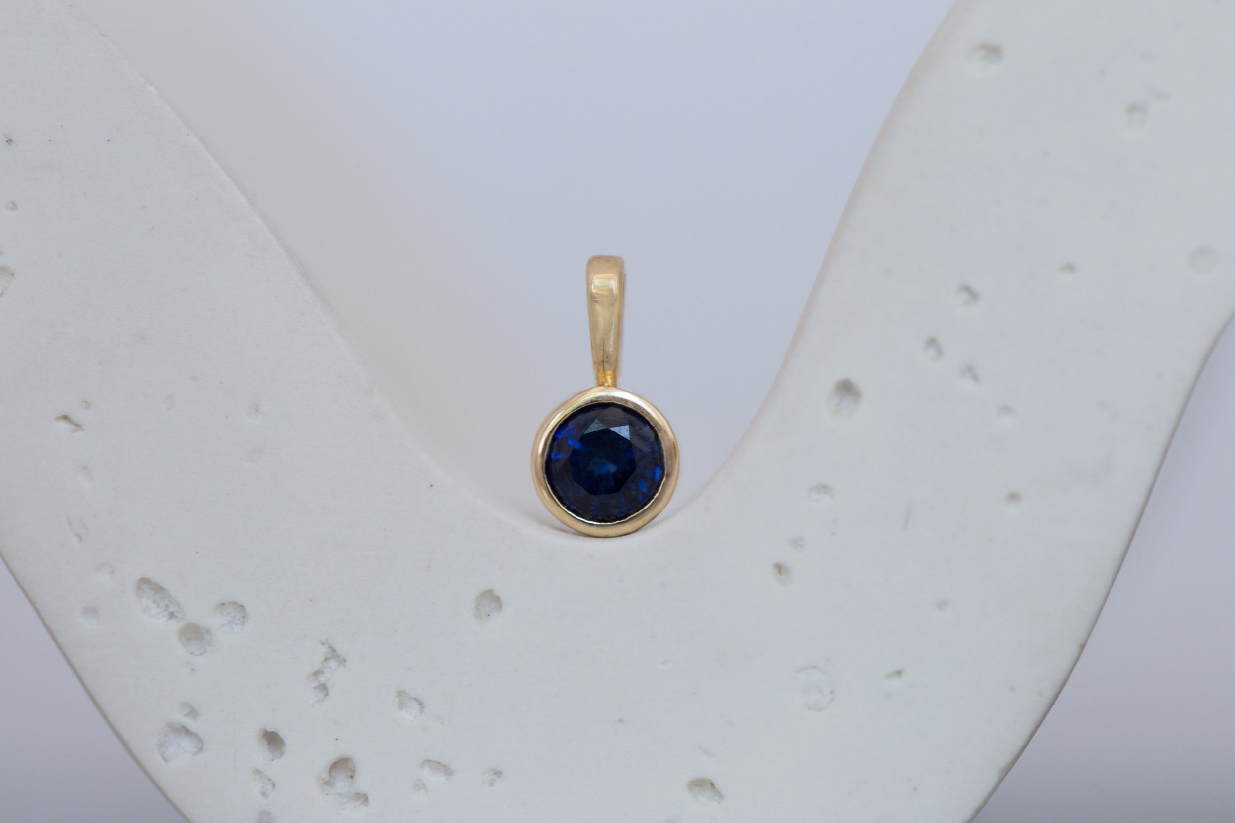 Sapphire Pendant | The Birthstone Collection | September | 14k Recycled Gold