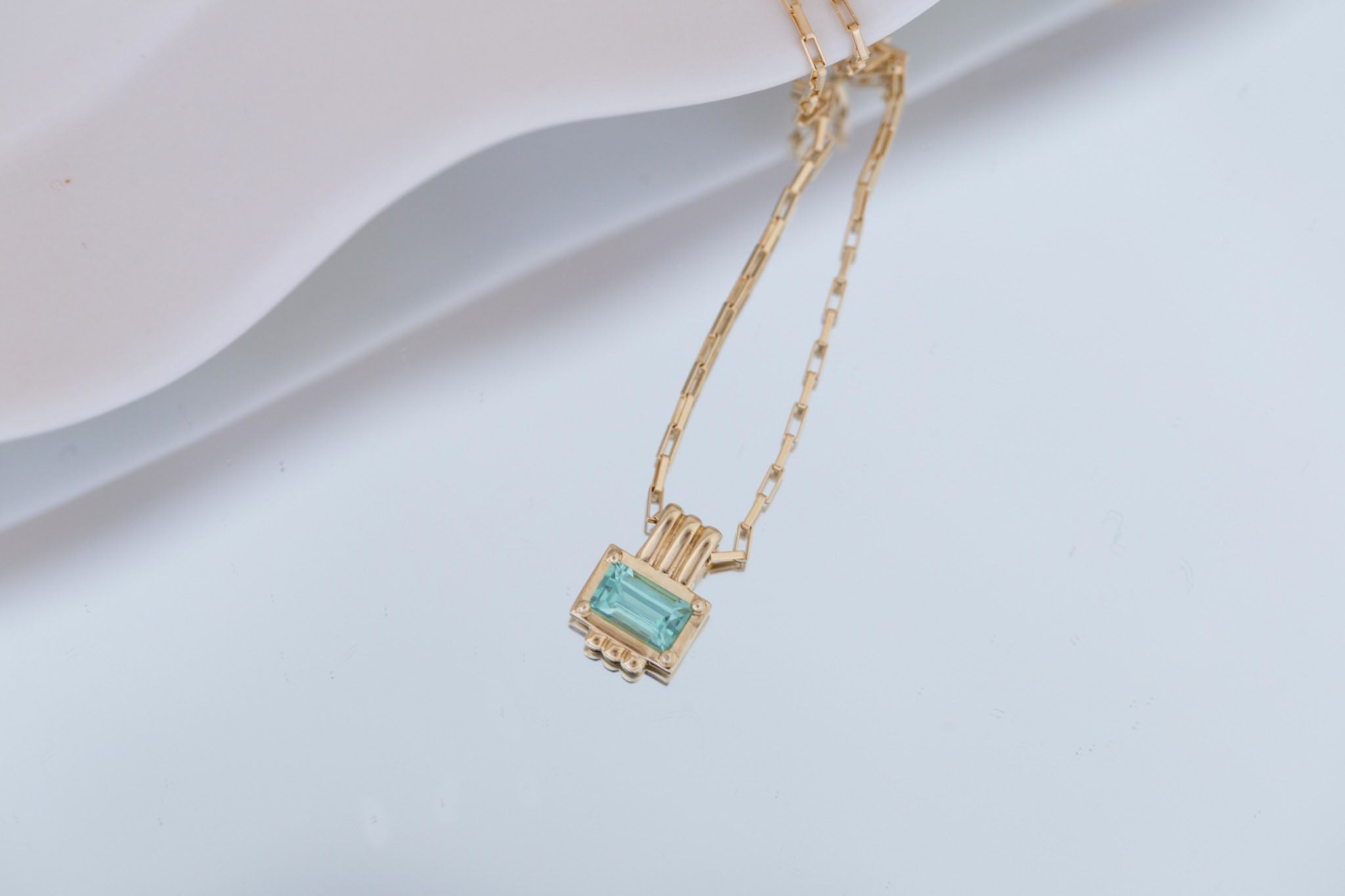Alto Pendant | Aqua-Blue Tourmaline 0.81 ct | 14k Yellow Gold | One of a Kind