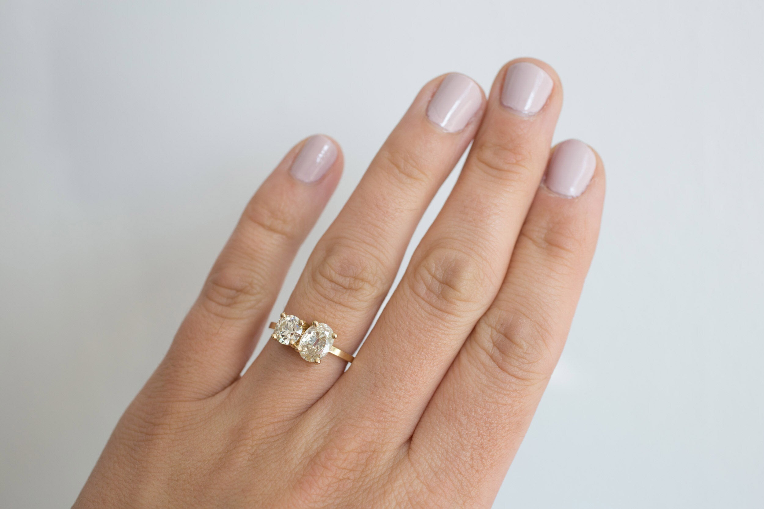 Antique Cut Diamond Toi et Moi Engagement Ring | 14k Recycled Gold | One of a Kind