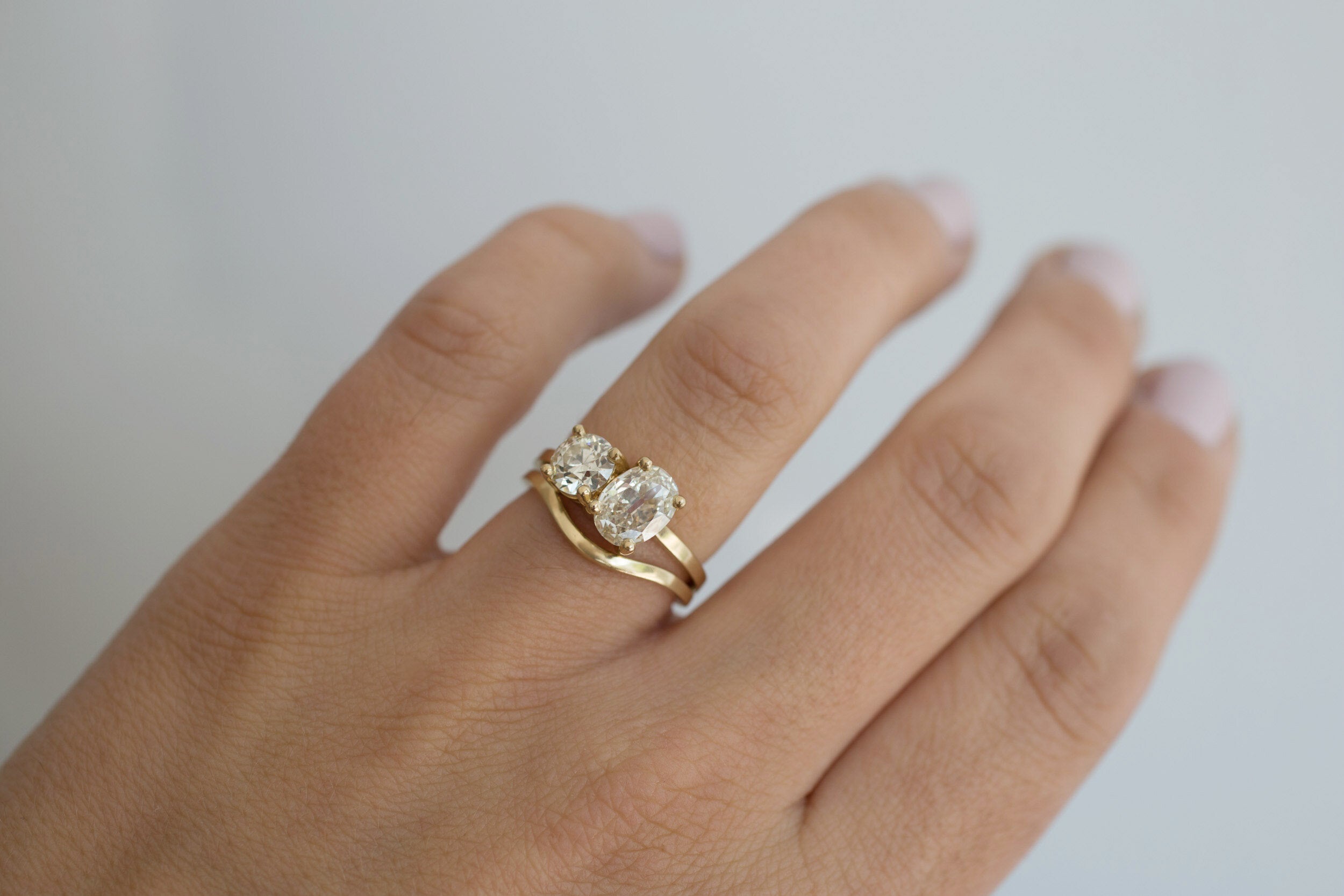Antique Cut Diamond Toi et Moi Engagement Ring | 14k Recycled Gold | One of a Kind