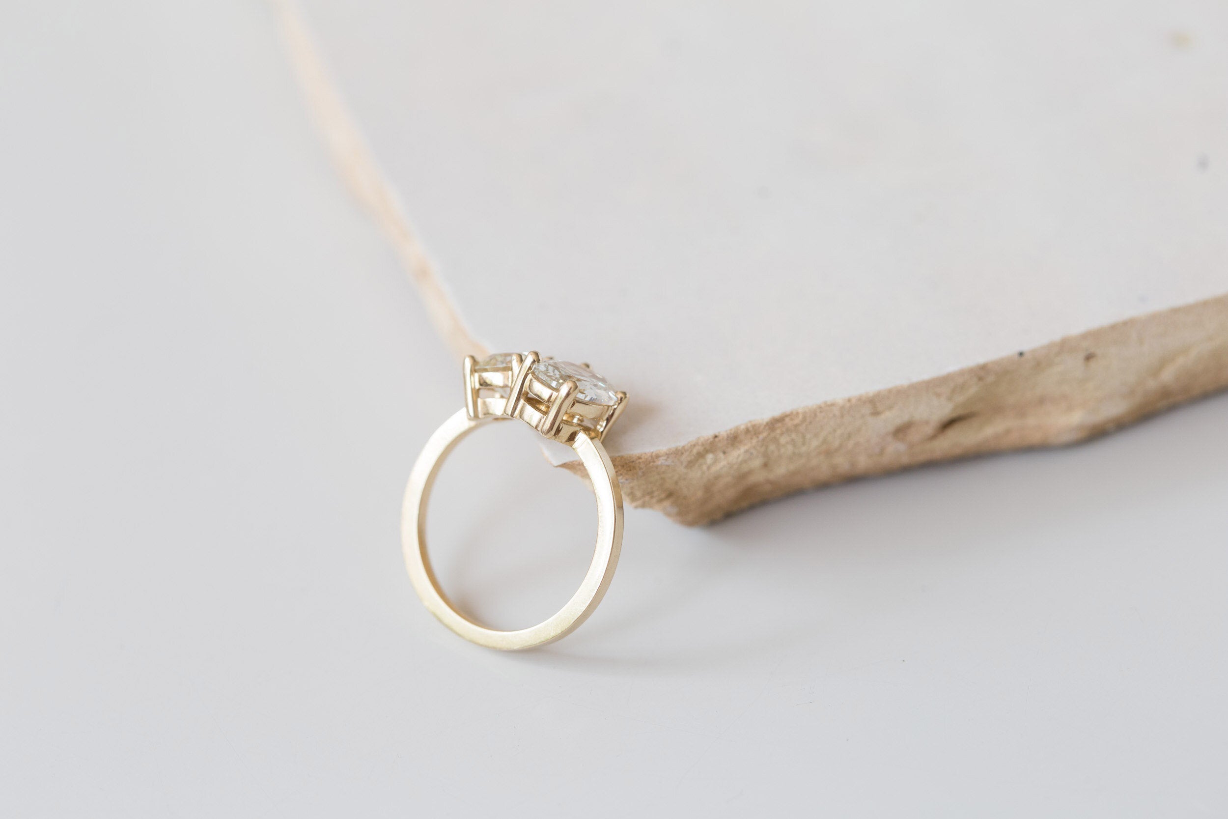 Antique Cut Diamond Toi et Moi Engagement Ring | 14k Recycled Gold | One of a Kind