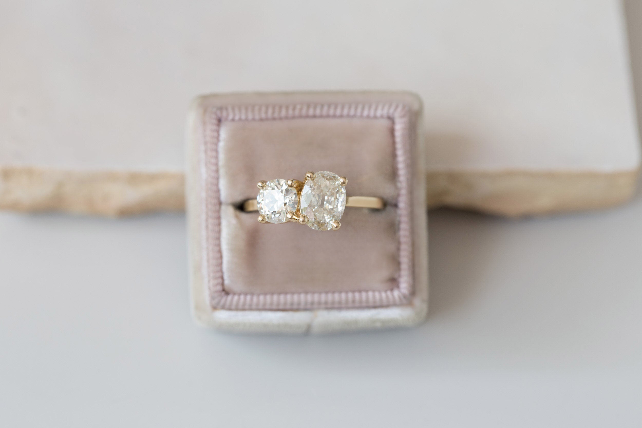 Antique Cut Diamond Toi et Moi Engagement Ring | 14k Recycled Gold | One of a Kind