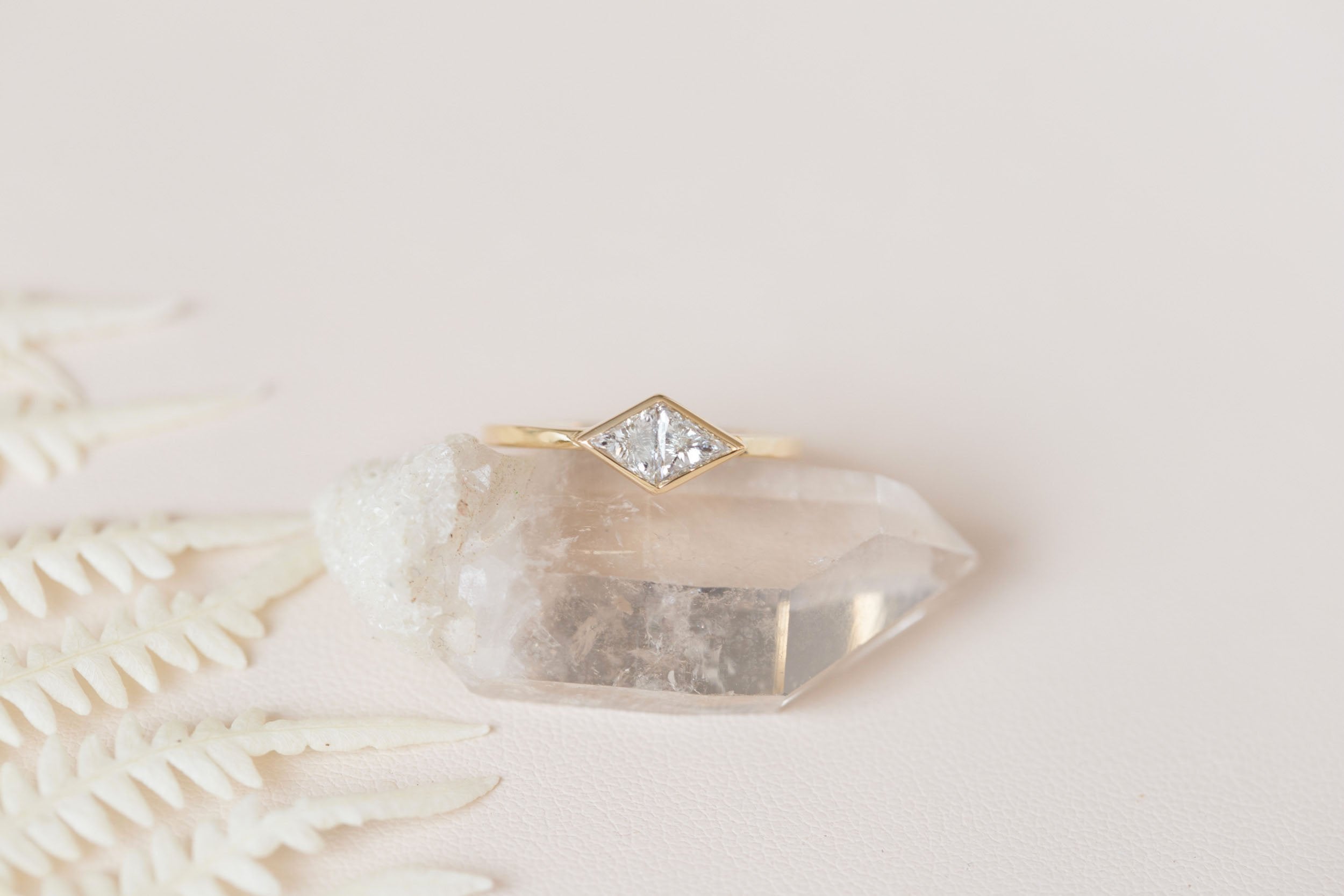 Avens Ring | Diamond Rhombus Engagement Ring 0.40 ct | 14k Recycled Gold