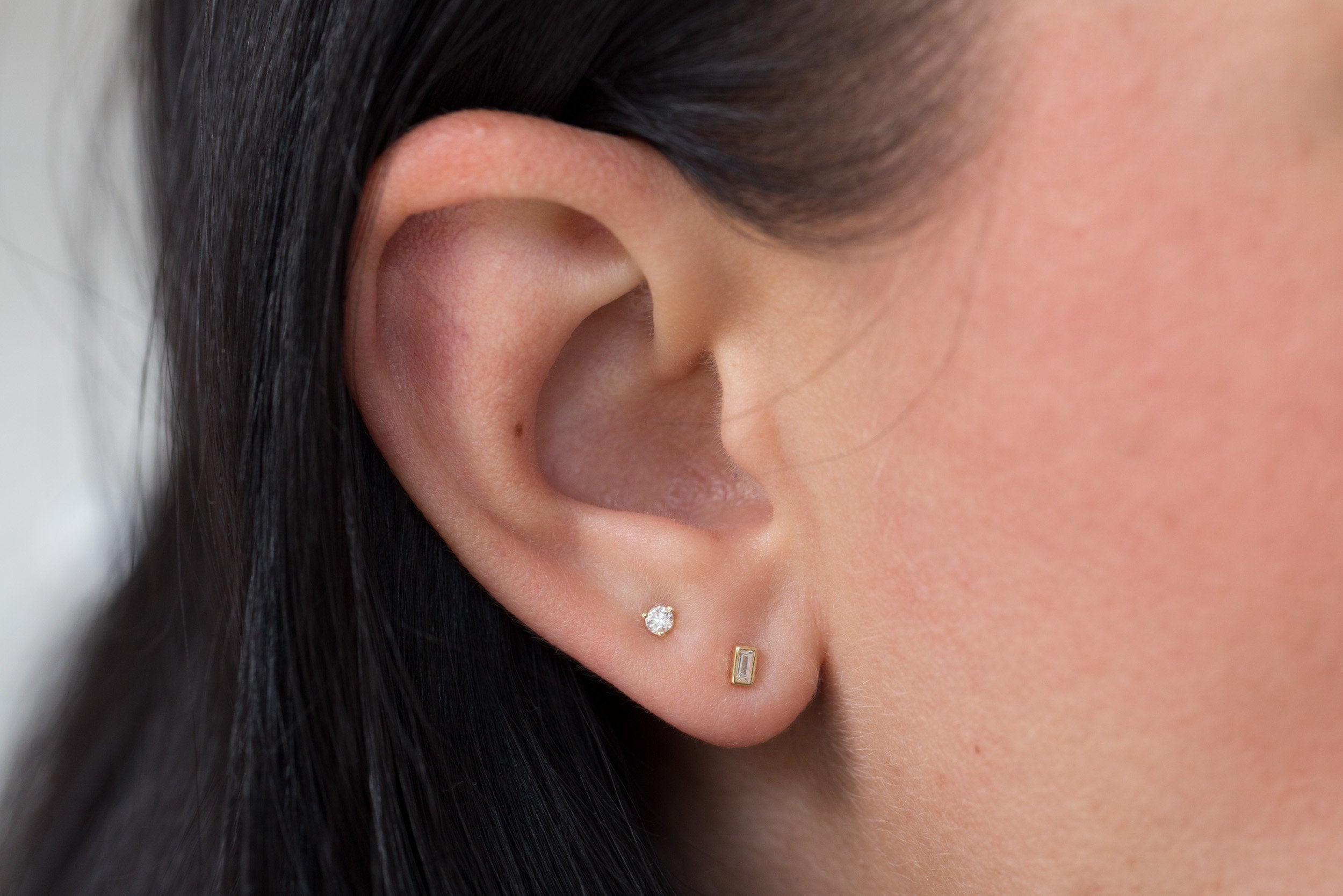 2.5 mm Diamond Round Earrings | 14k Recycled Gold