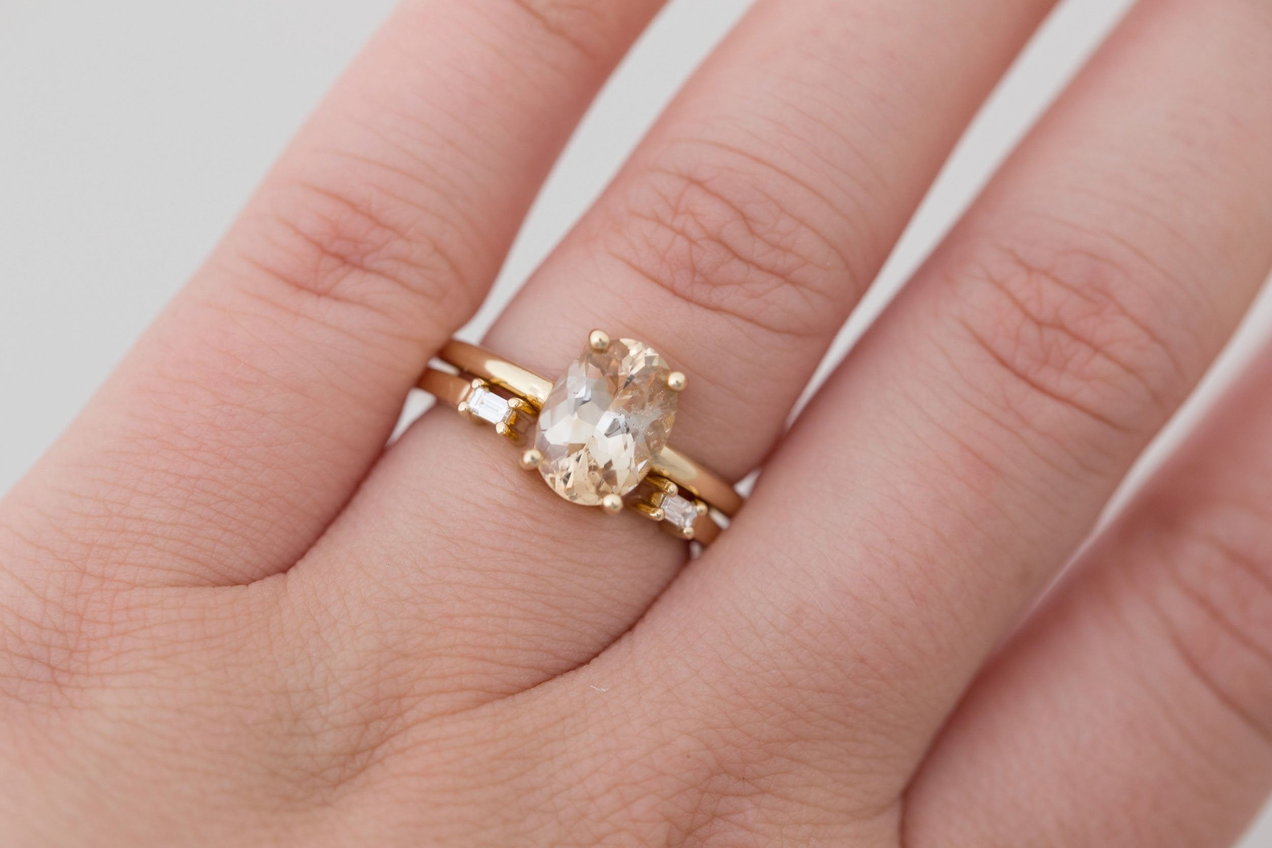 Baguette Diamond Open Cuff Band | 14k Recycled Gold