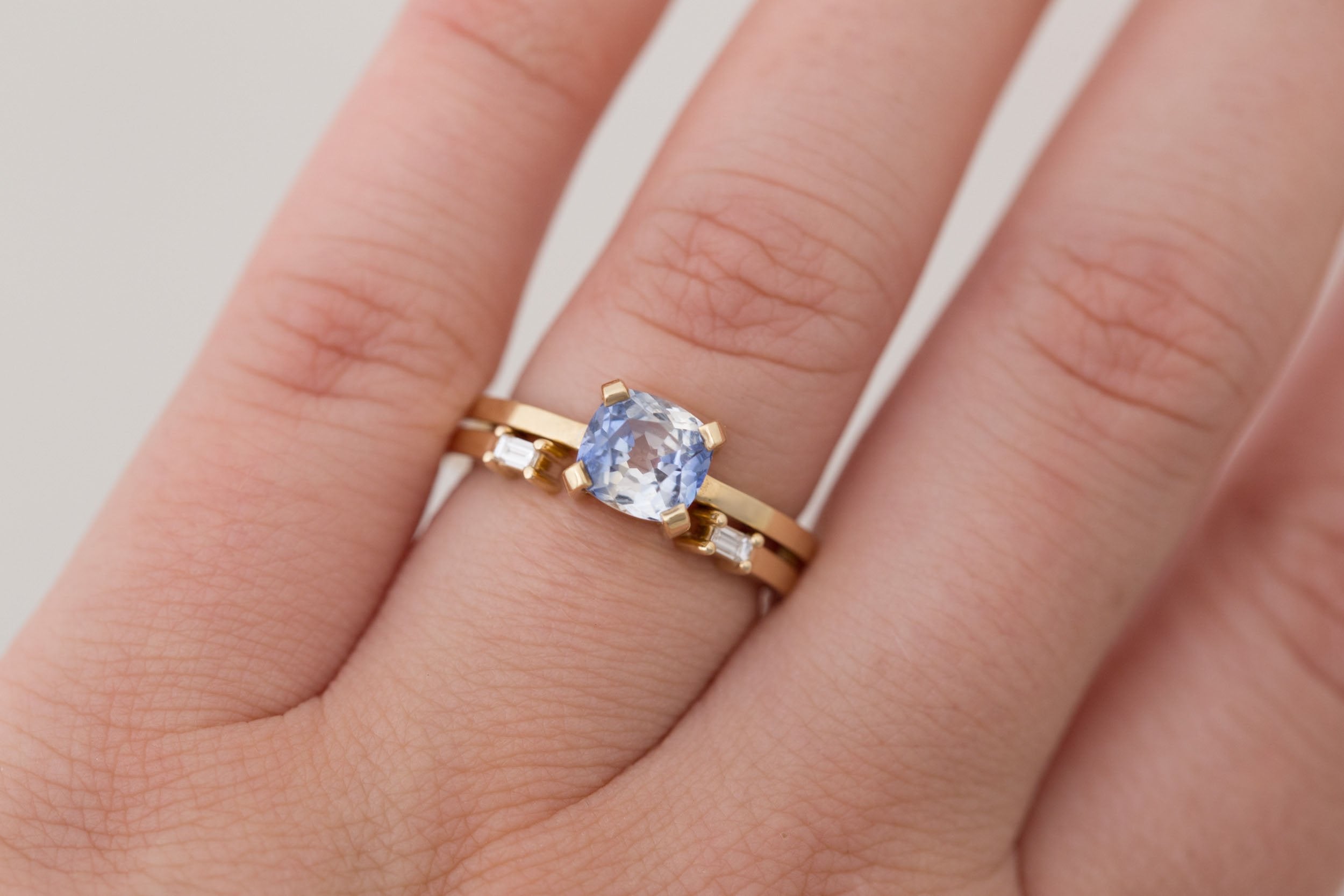 Baguette Diamond Open Cuff Band | 14k Recycled Gold