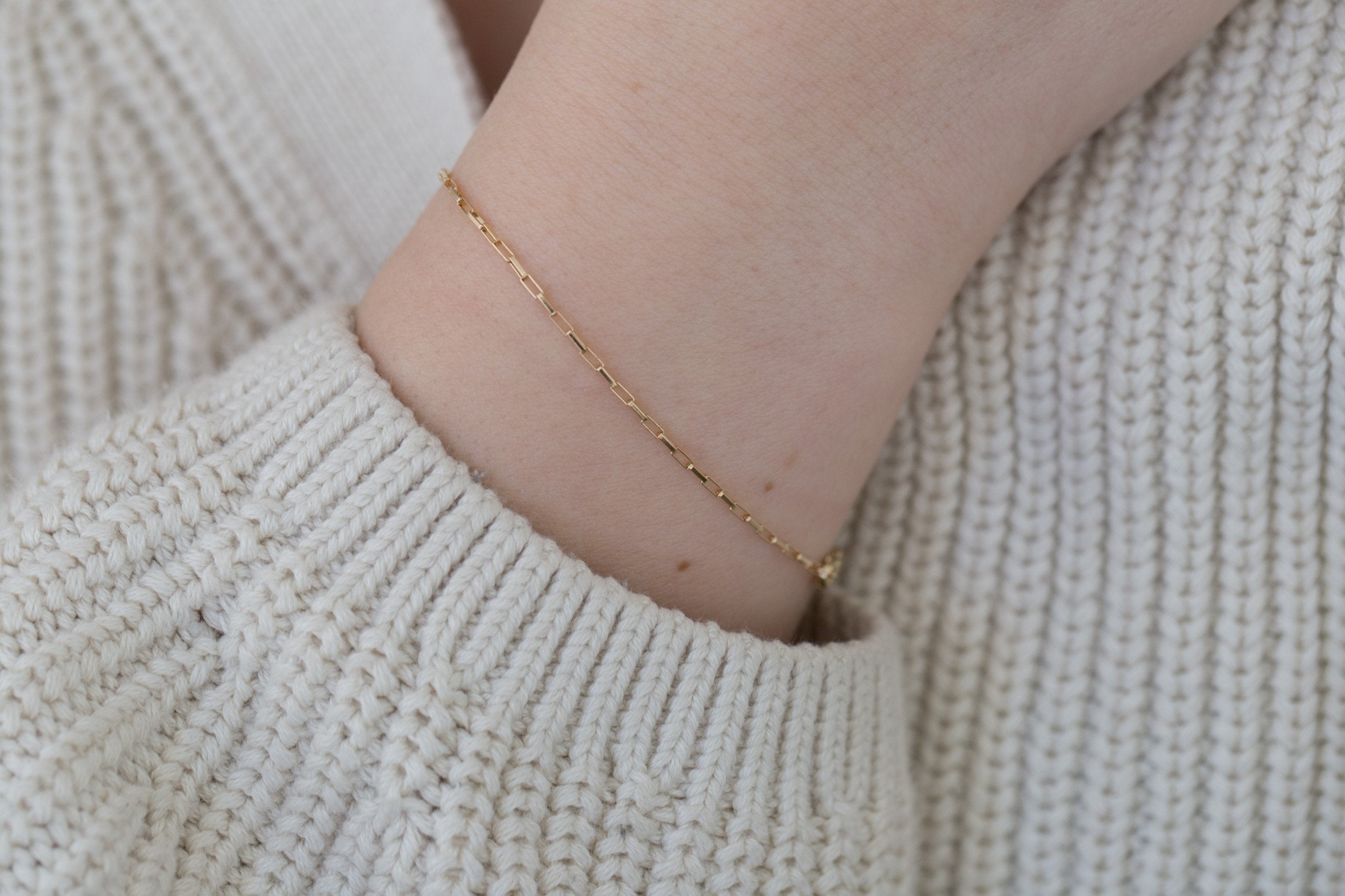 Elongated Box Chain Bracelet | 14k Recycled Gold