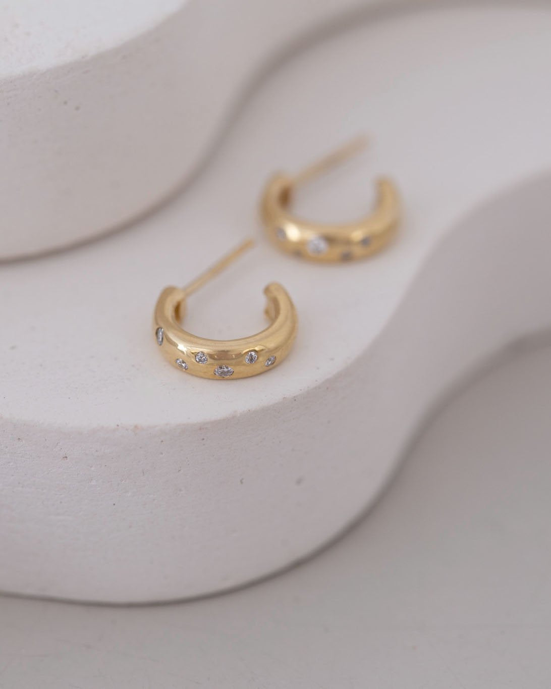 Constellation Diamond Hoop Earrings | 14k Recycled Gold