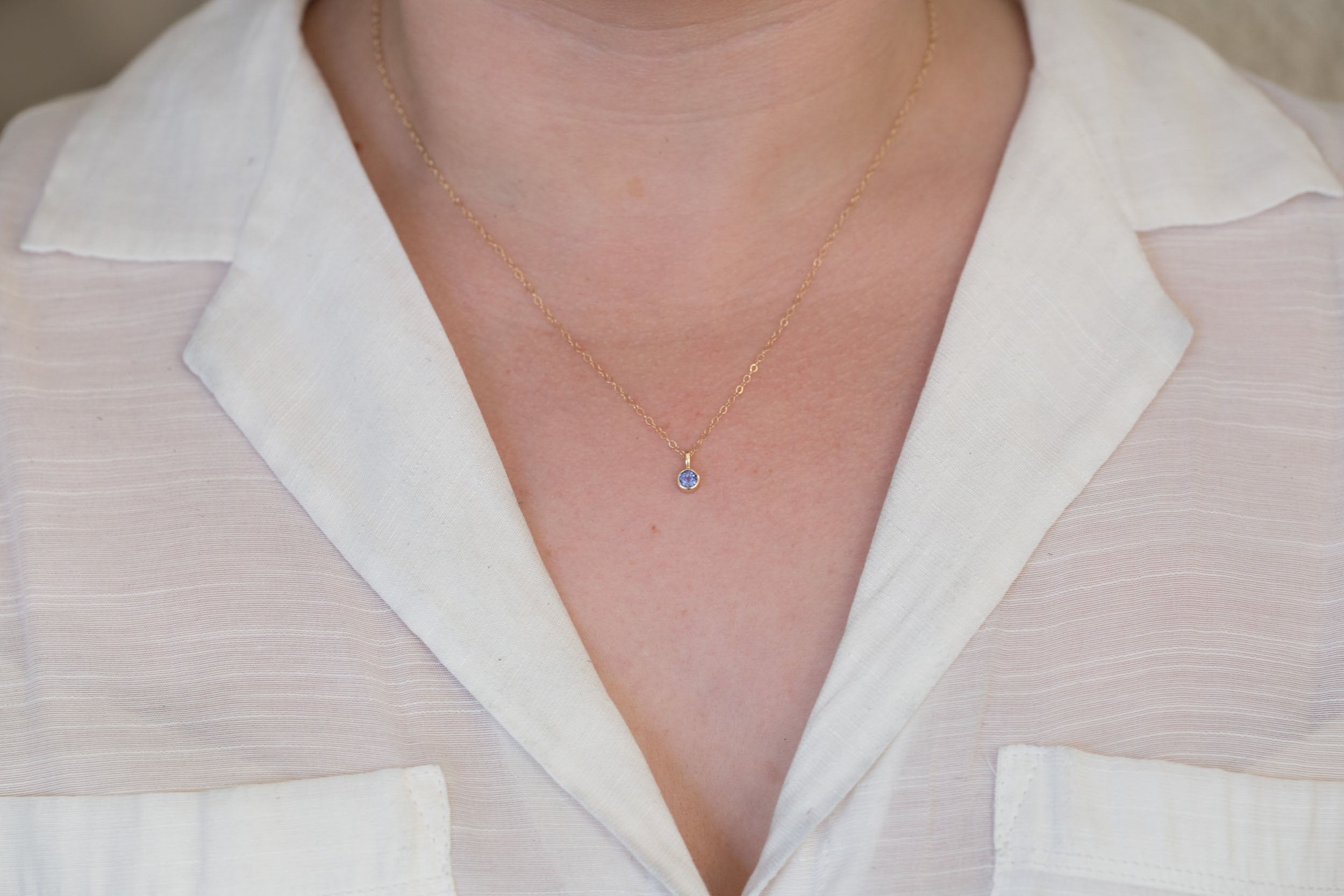 Tanzanite Necklace | The Birthstone Collection | December | 14k Recycled Gold