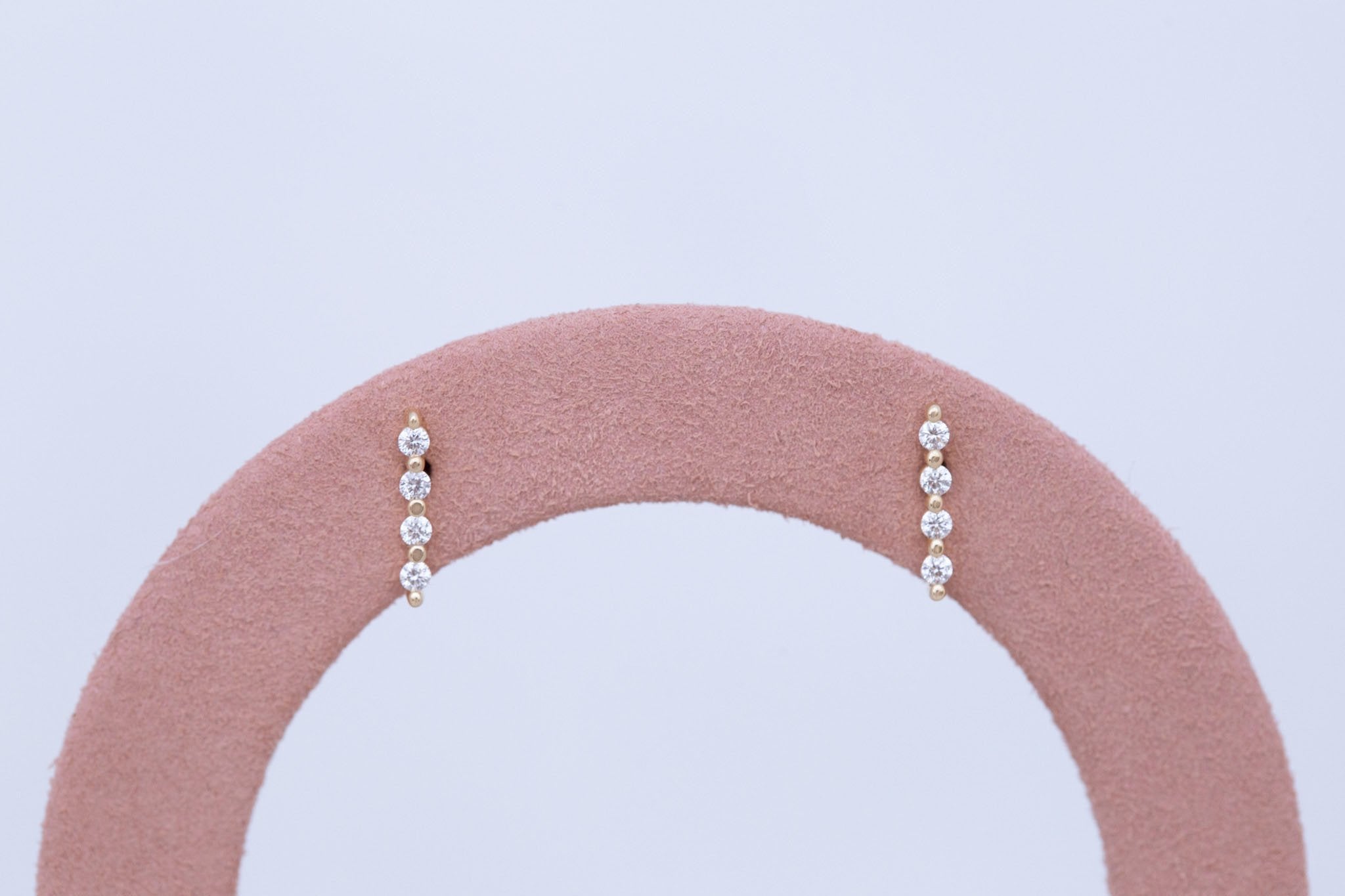 1.5 mm Diamond Bar Earrings | 14k Recycled Gold