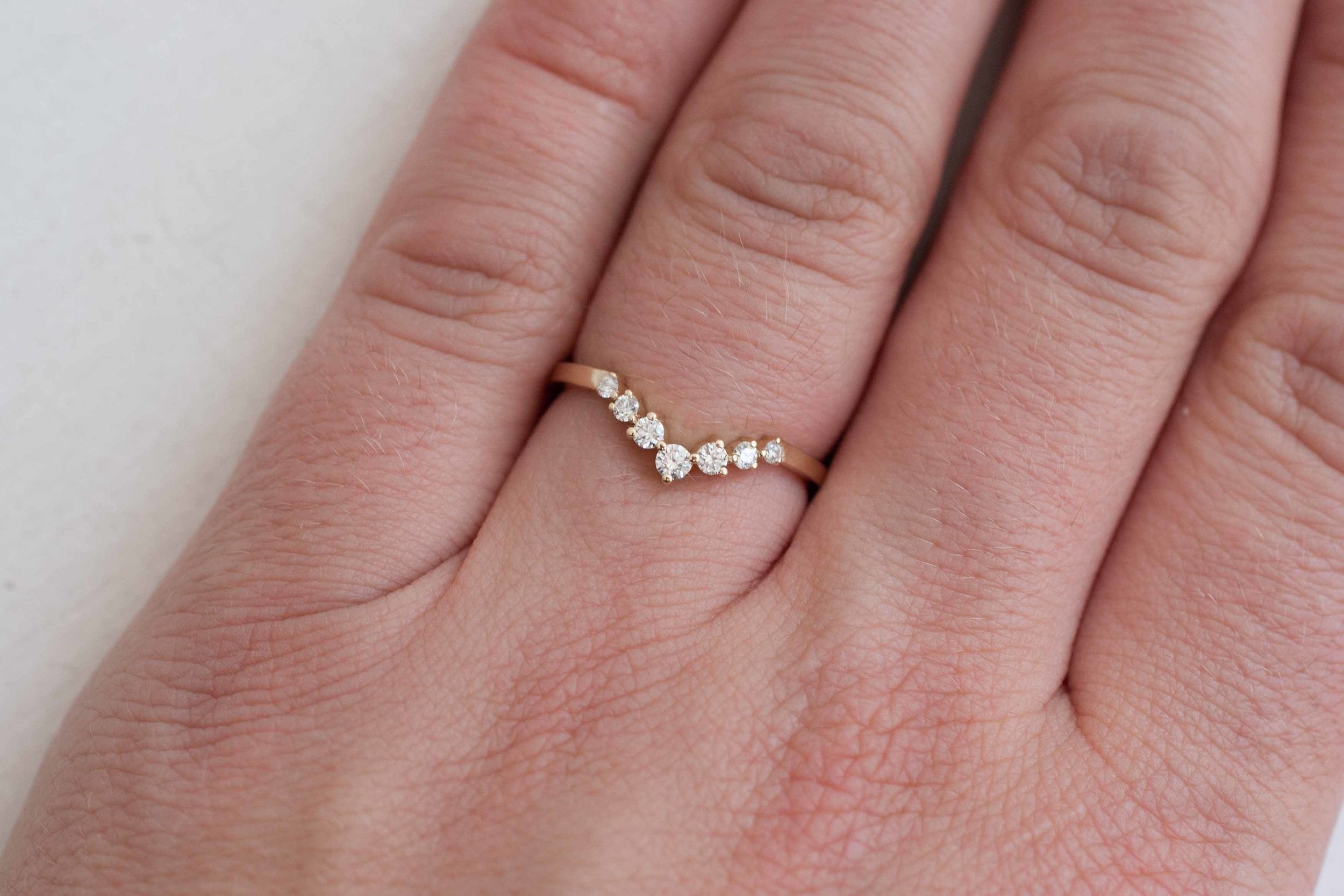 Diamond V Contour Band | 14k Recycled Gold