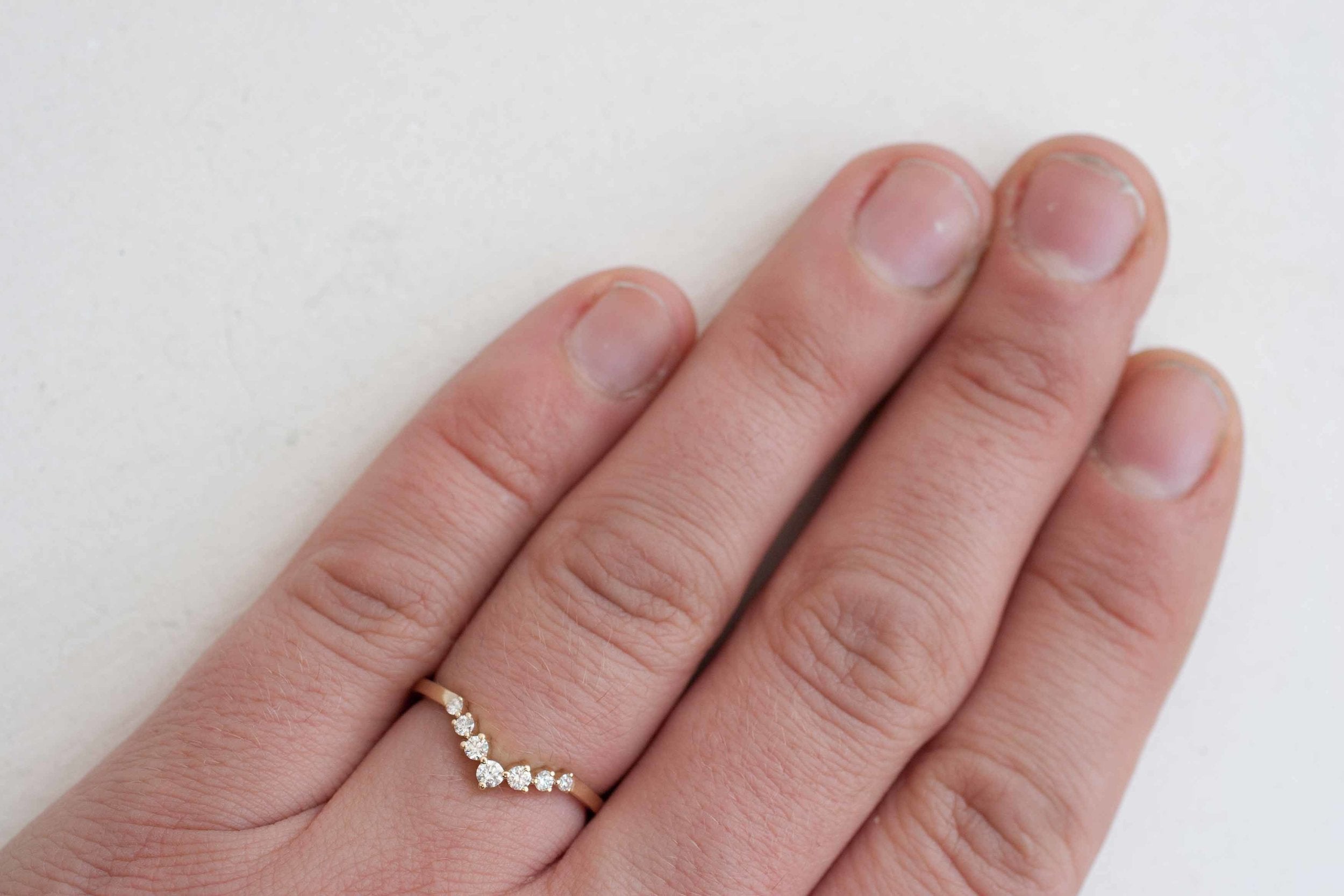 Diamond V Contour Band | 14k Recycled Gold
