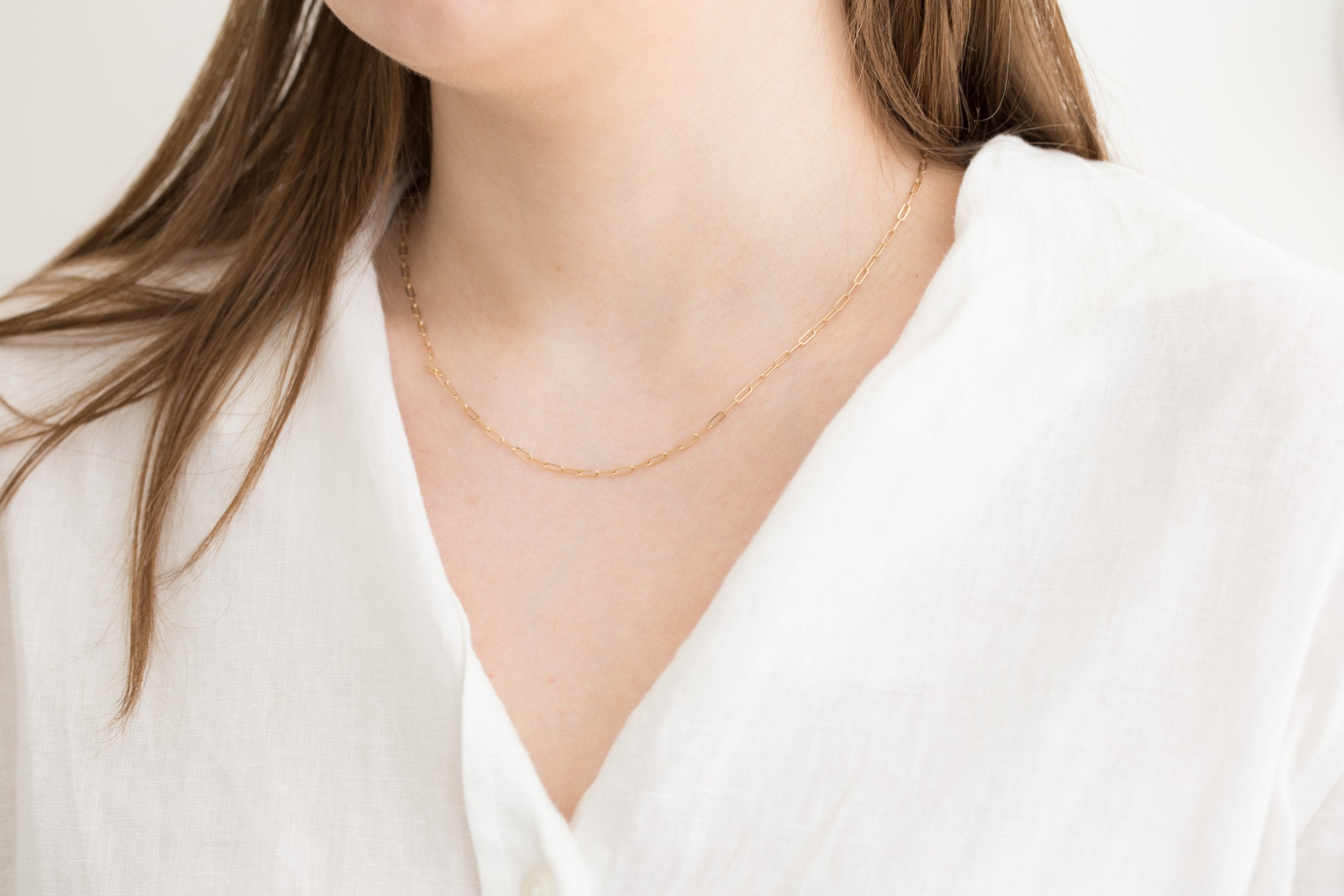 Elongated Flat Link Chain | 14k Recycled Gold