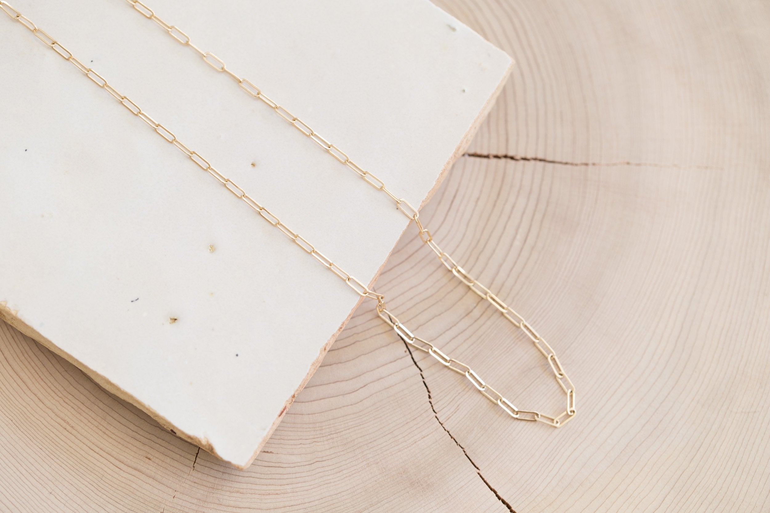 Elongated Flat Link Chain | 14k Recycled Gold