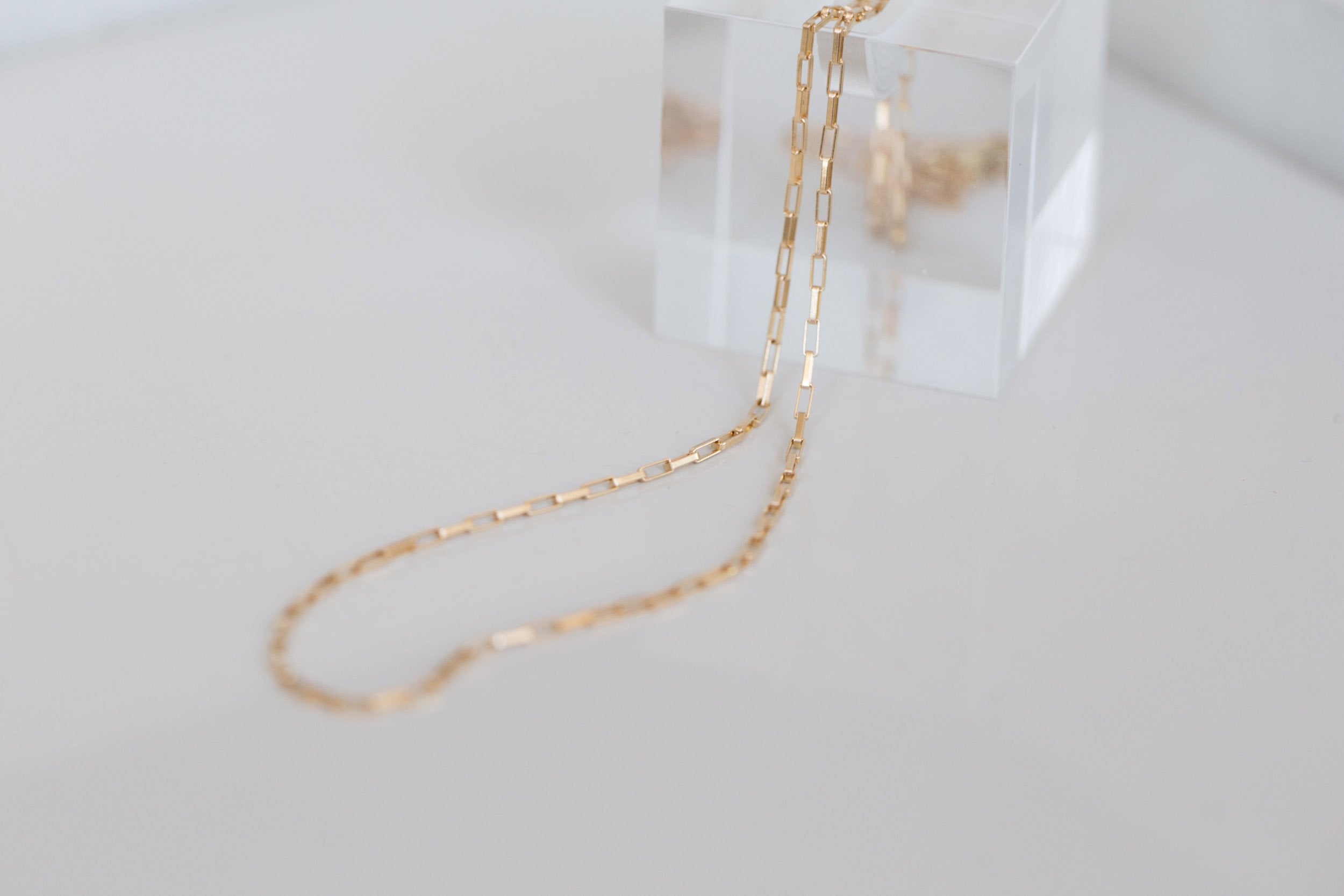 Elongated Box Chain | 14k Recycled Gold