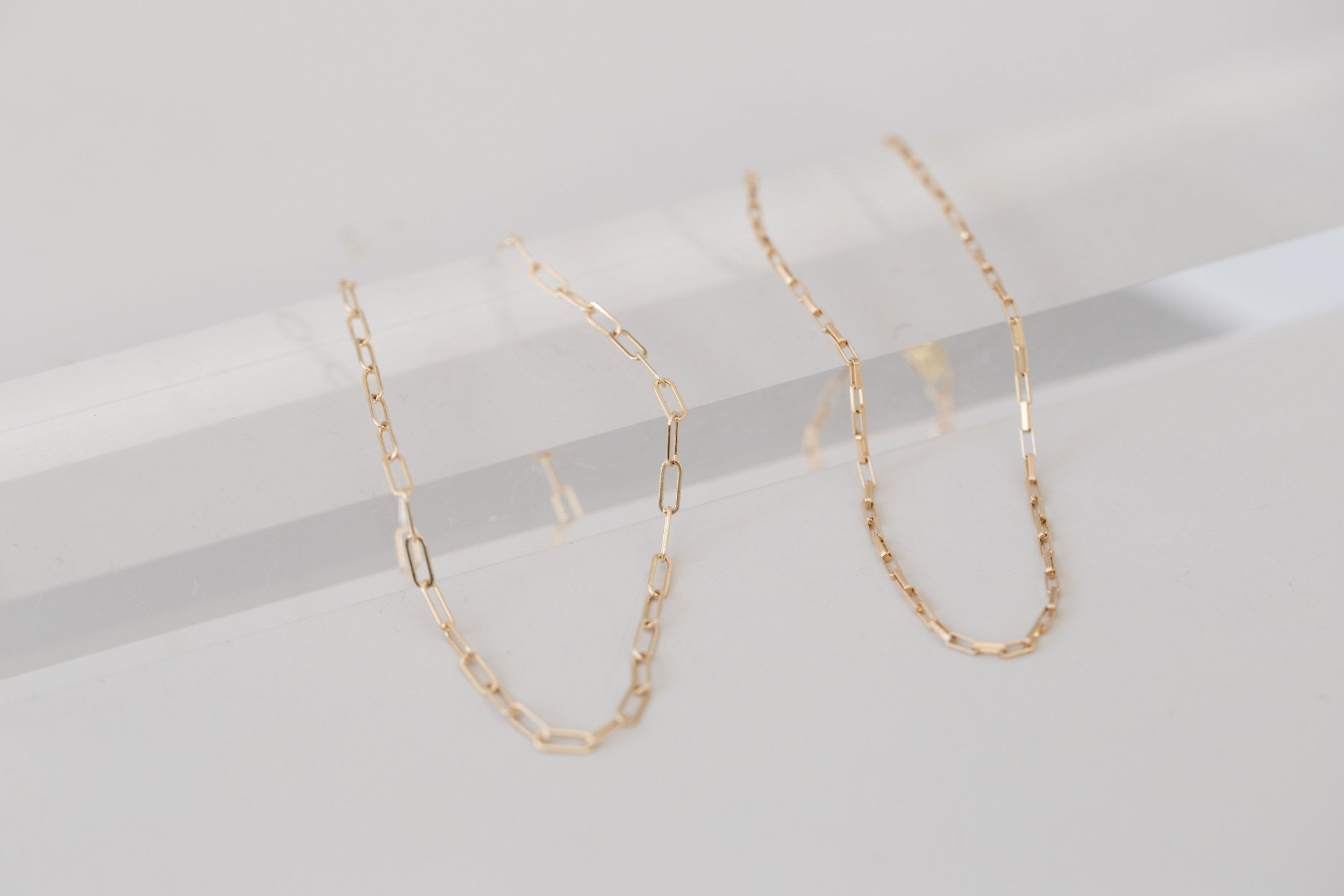 Elongated Flat Link Chain Bracelet | 14k Recycled Gold