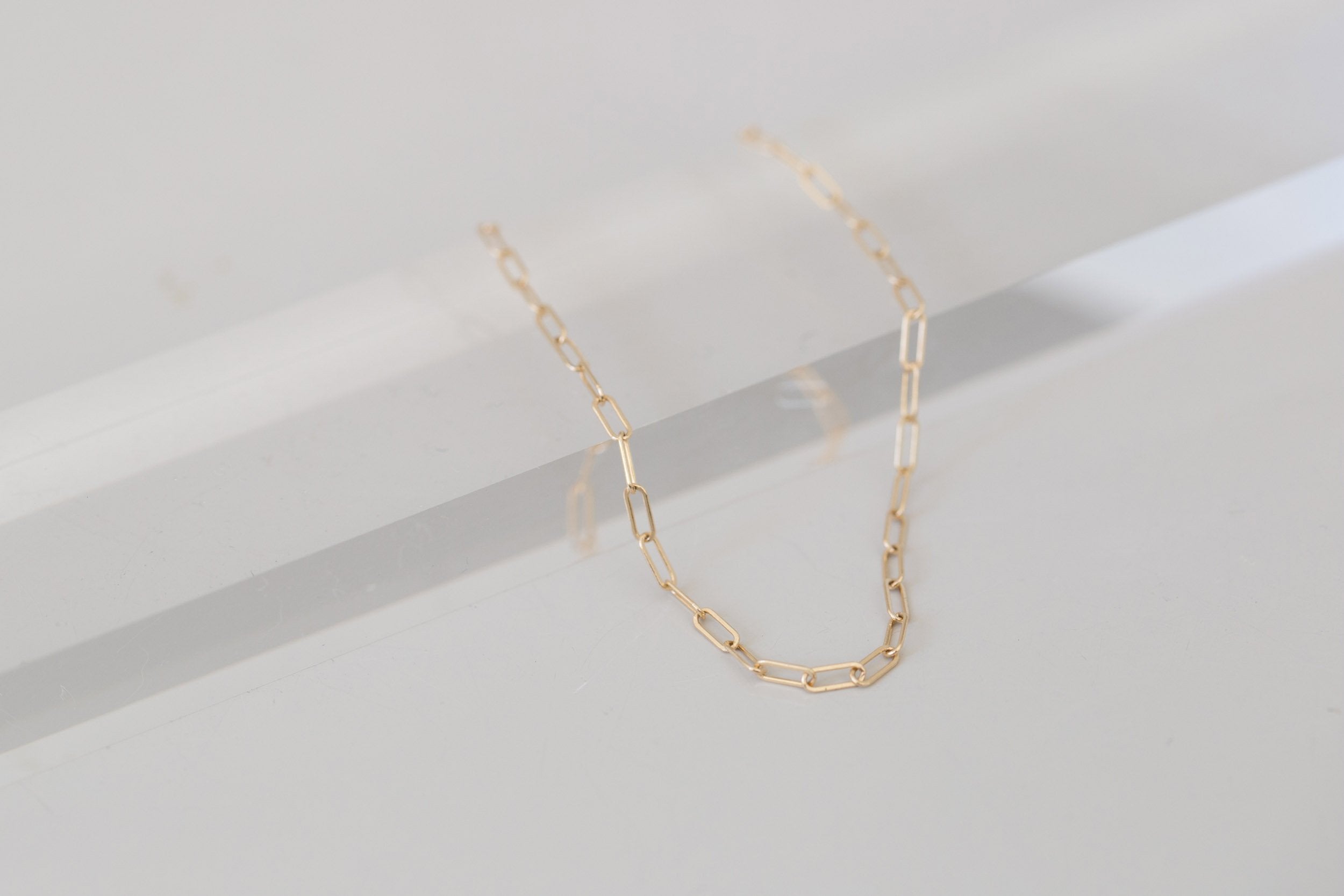 Elongated Flat Link Chain Bracelet | 14k Recycled Gold