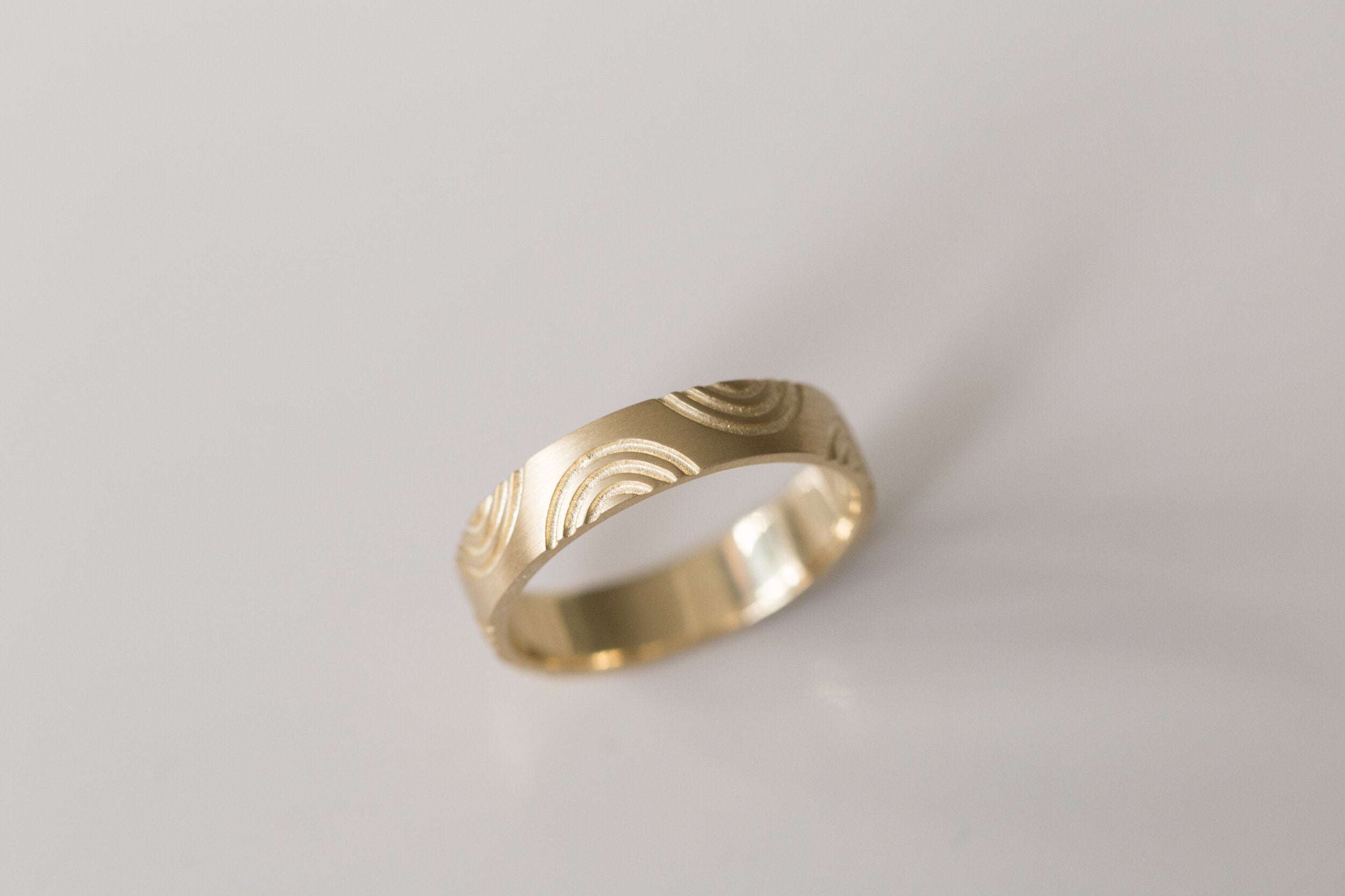 Engraved Semicircle Band | 14k Recycled Gold