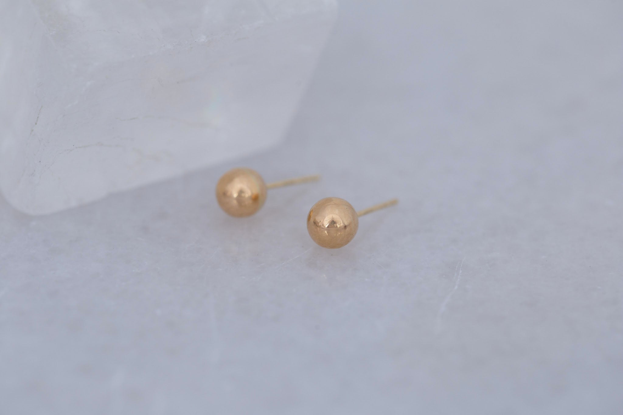 6 mm Gold Sphere Earrings | 14k Recycled Gold