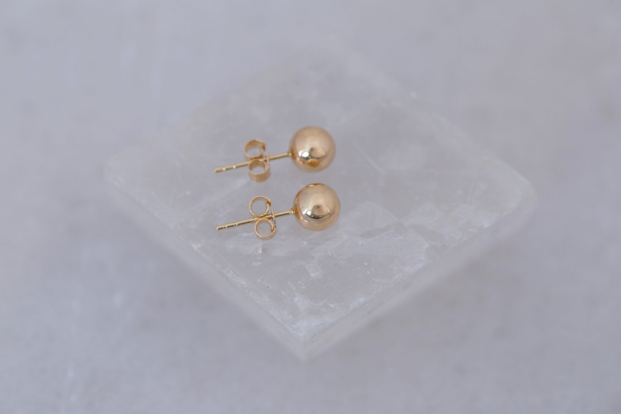6 mm Gold Sphere Earrings | 14k Recycled Gold