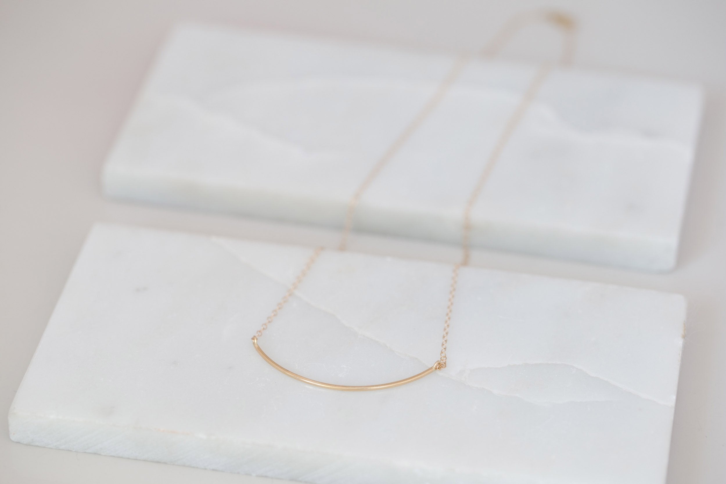 Gold Arc Necklace | 14k Recycled Gold
