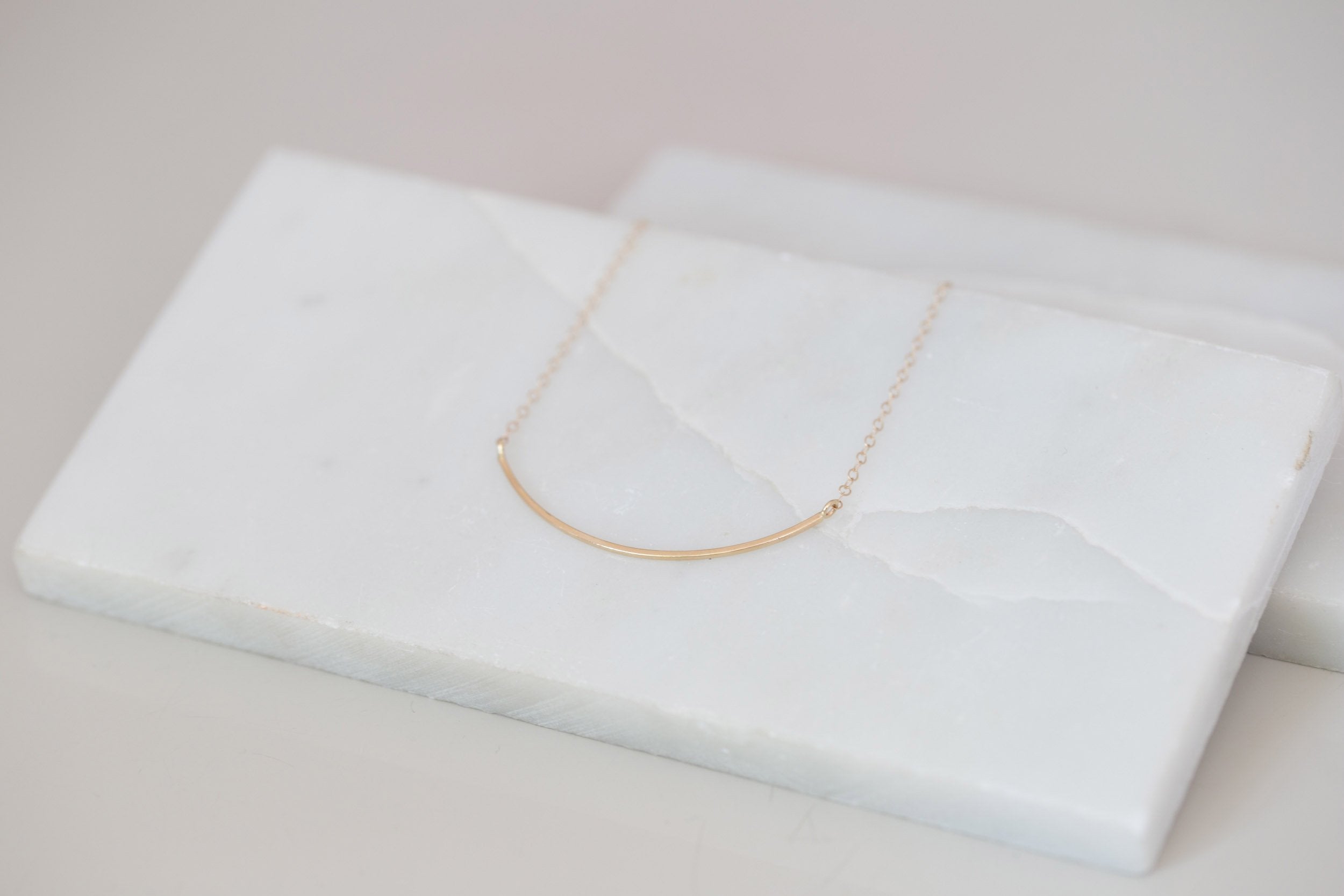 Gold Arc Necklace | 14k Recycled Gold