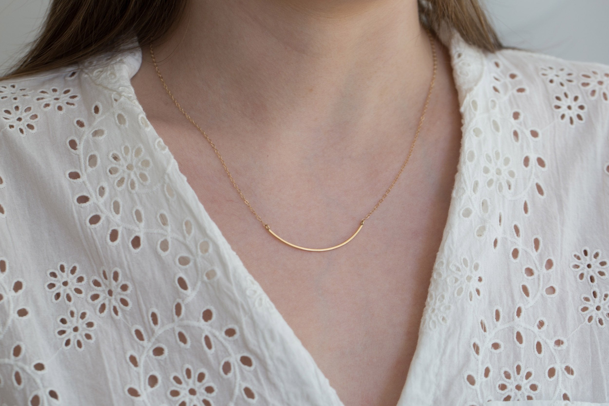 Gold Arc Necklace | 14k Recycled Gold