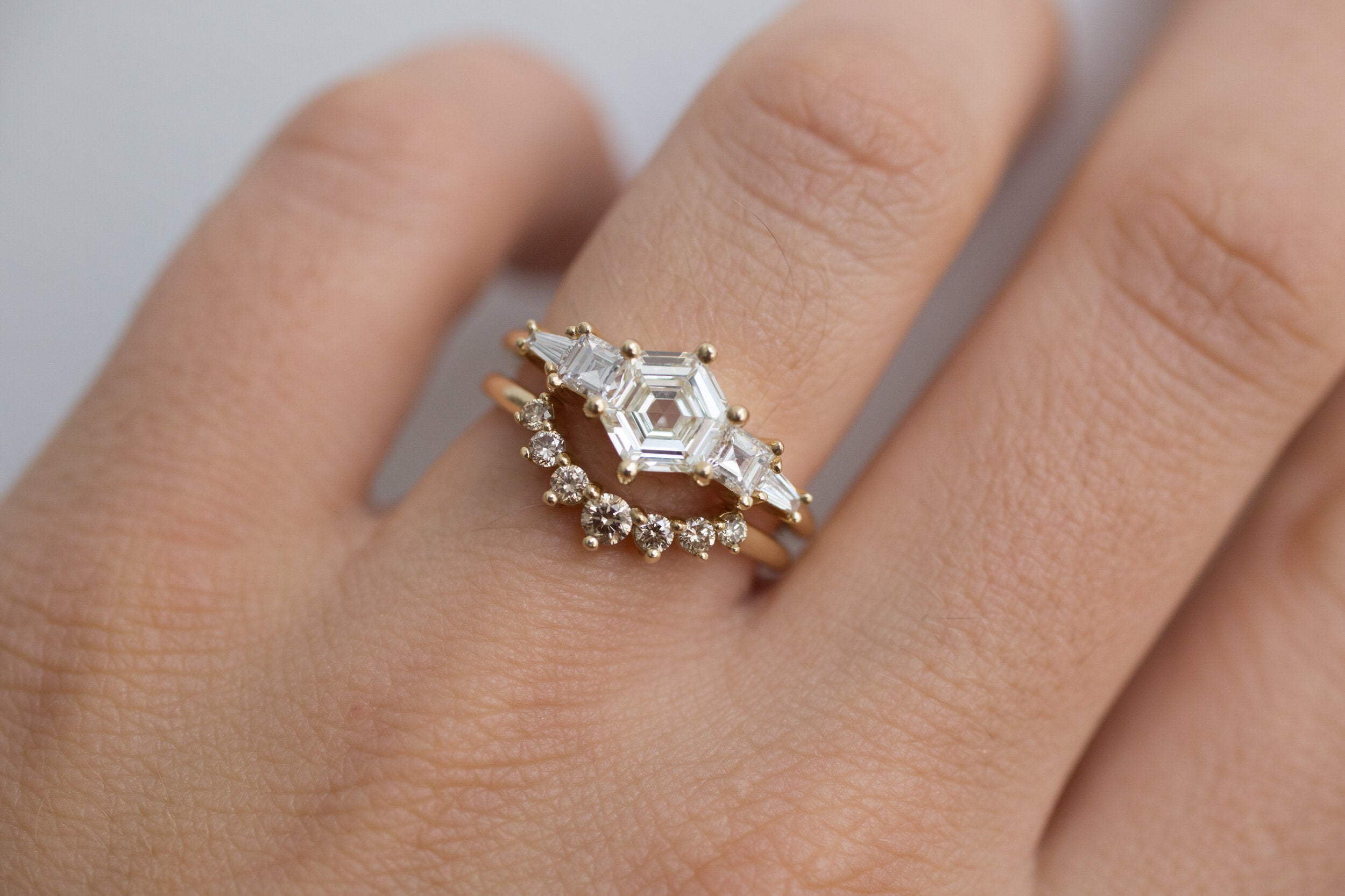 Graduated Diamond Arc Band | Champagne | 14k Recycled Gold