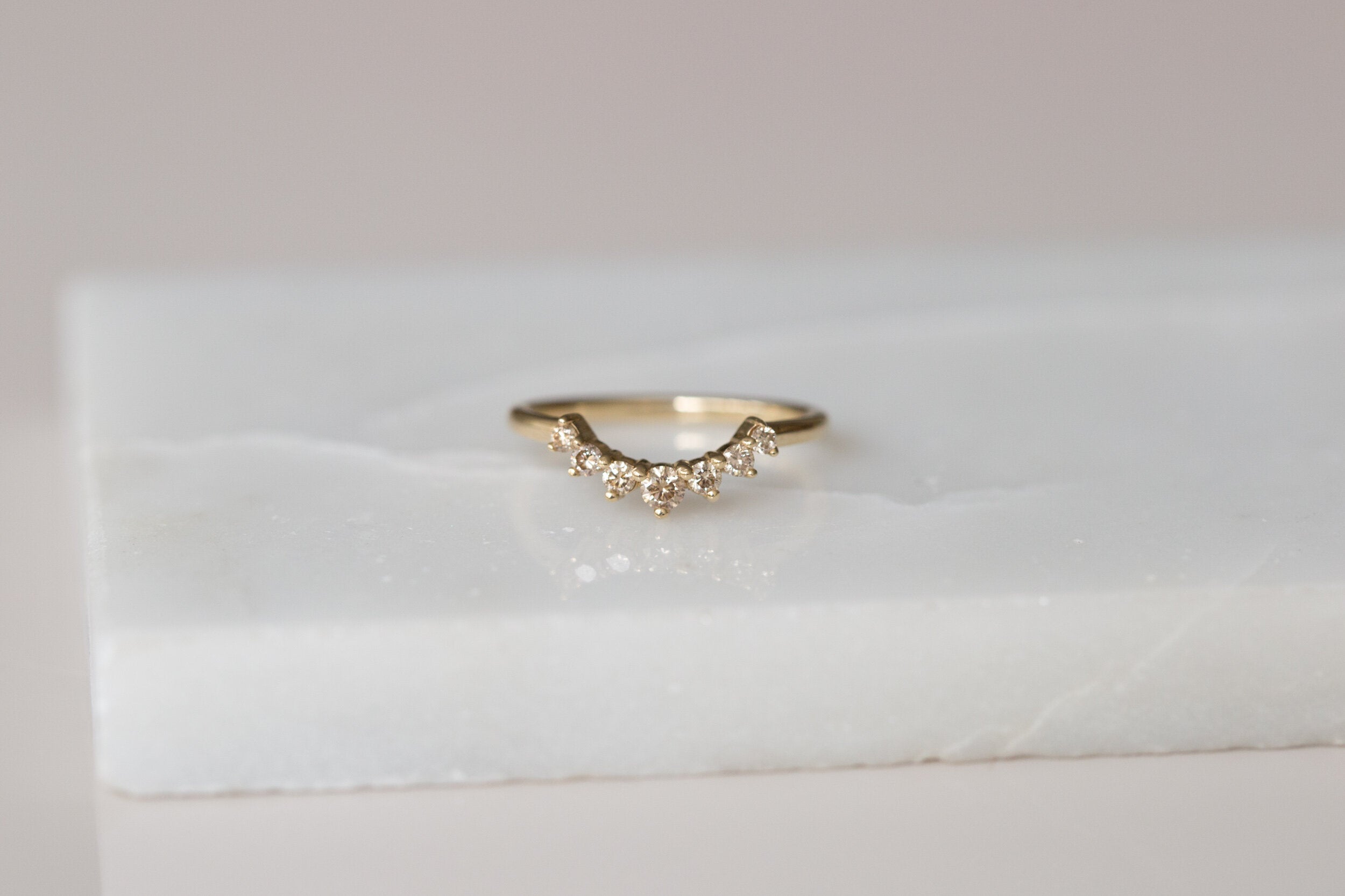 Graduated Diamond Arc Band | Champagne | 14k Recycled Gold