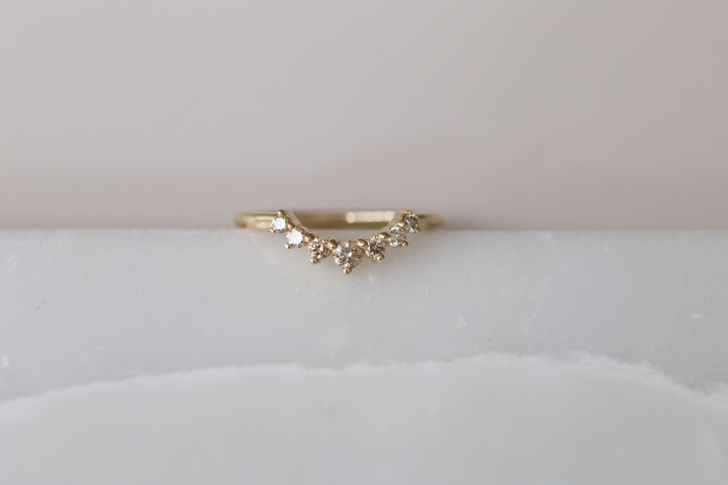 Graduated Diamond Arc Band | Champagne | 14k Recycled Gold