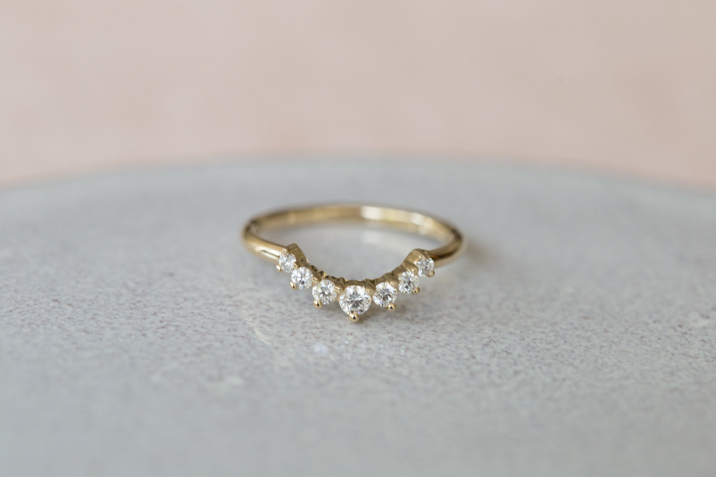 Graduated Diamond Arc Band | 14k Recycled Gold