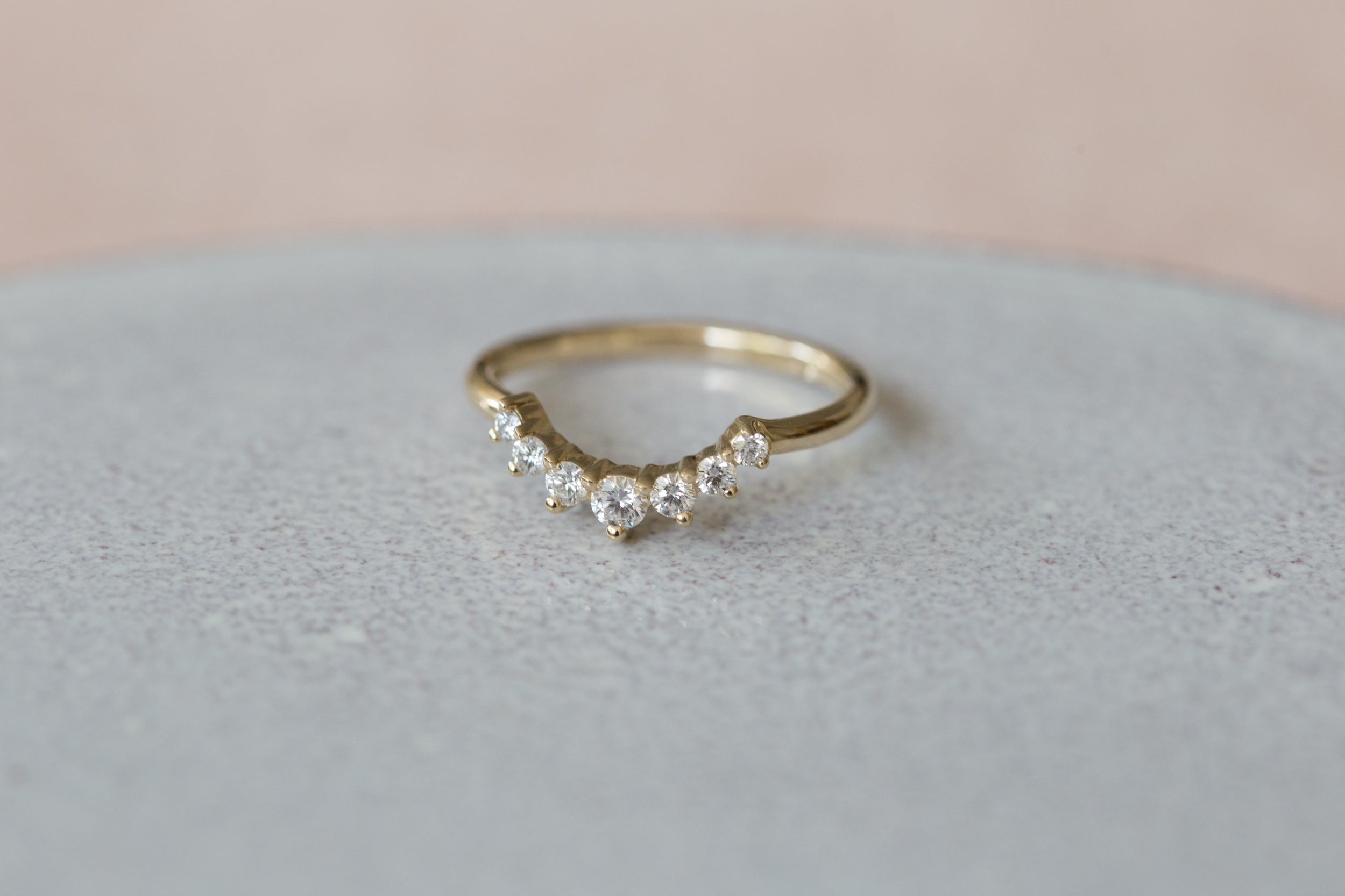 Graduated Diamond Arc Band | 14k Recycled Gold