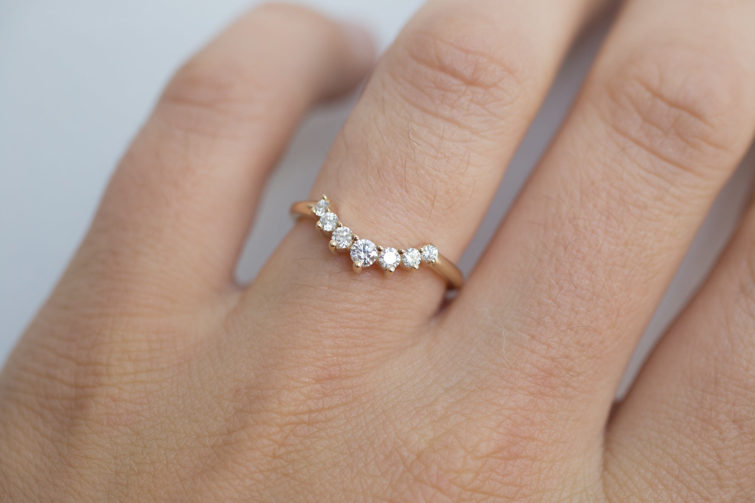 Graduated Diamond Arc Band | 14k Recycled Gold