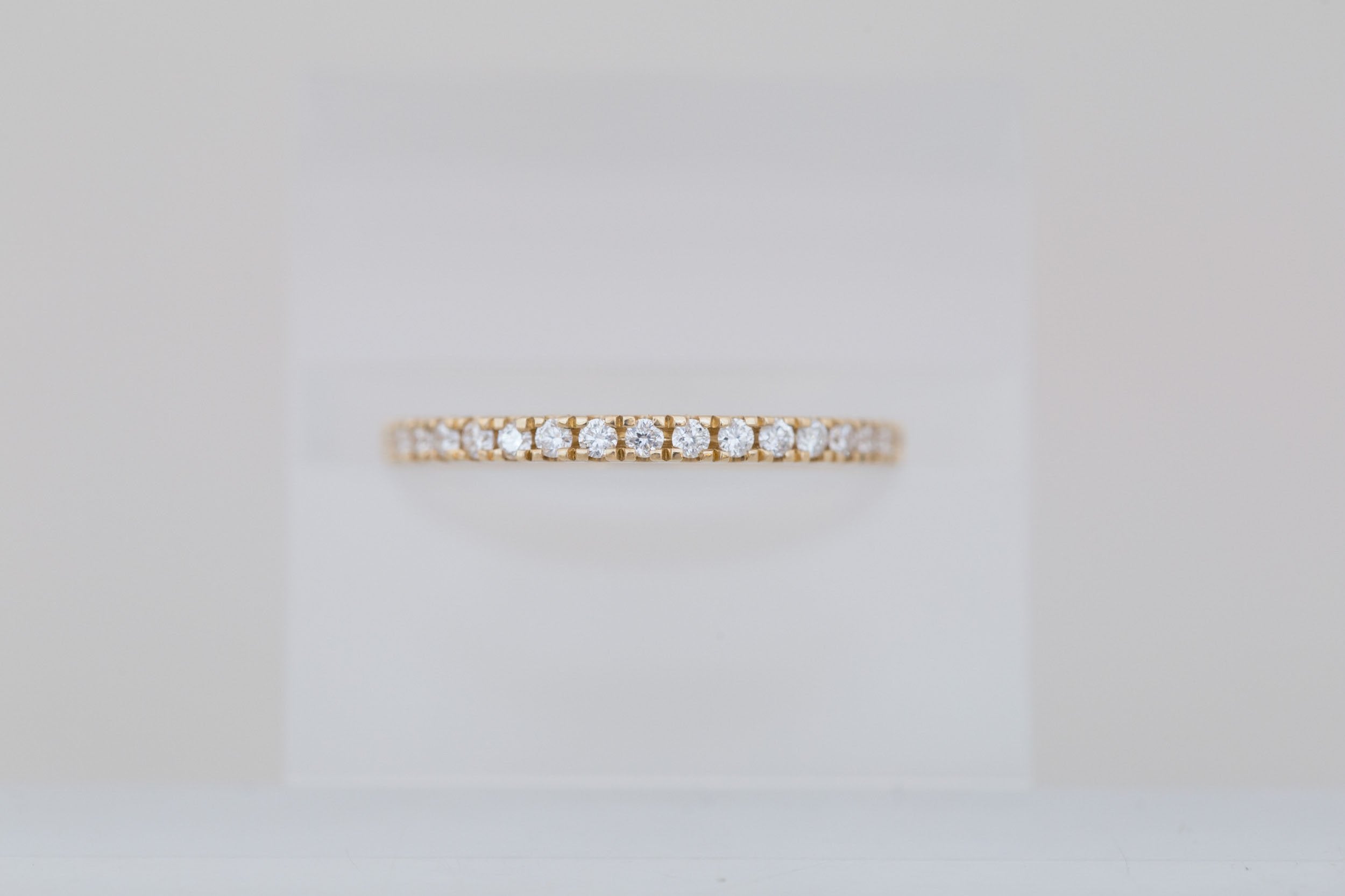 Diamond Pavé Half Eternity Band  | 14k Recycled Gold