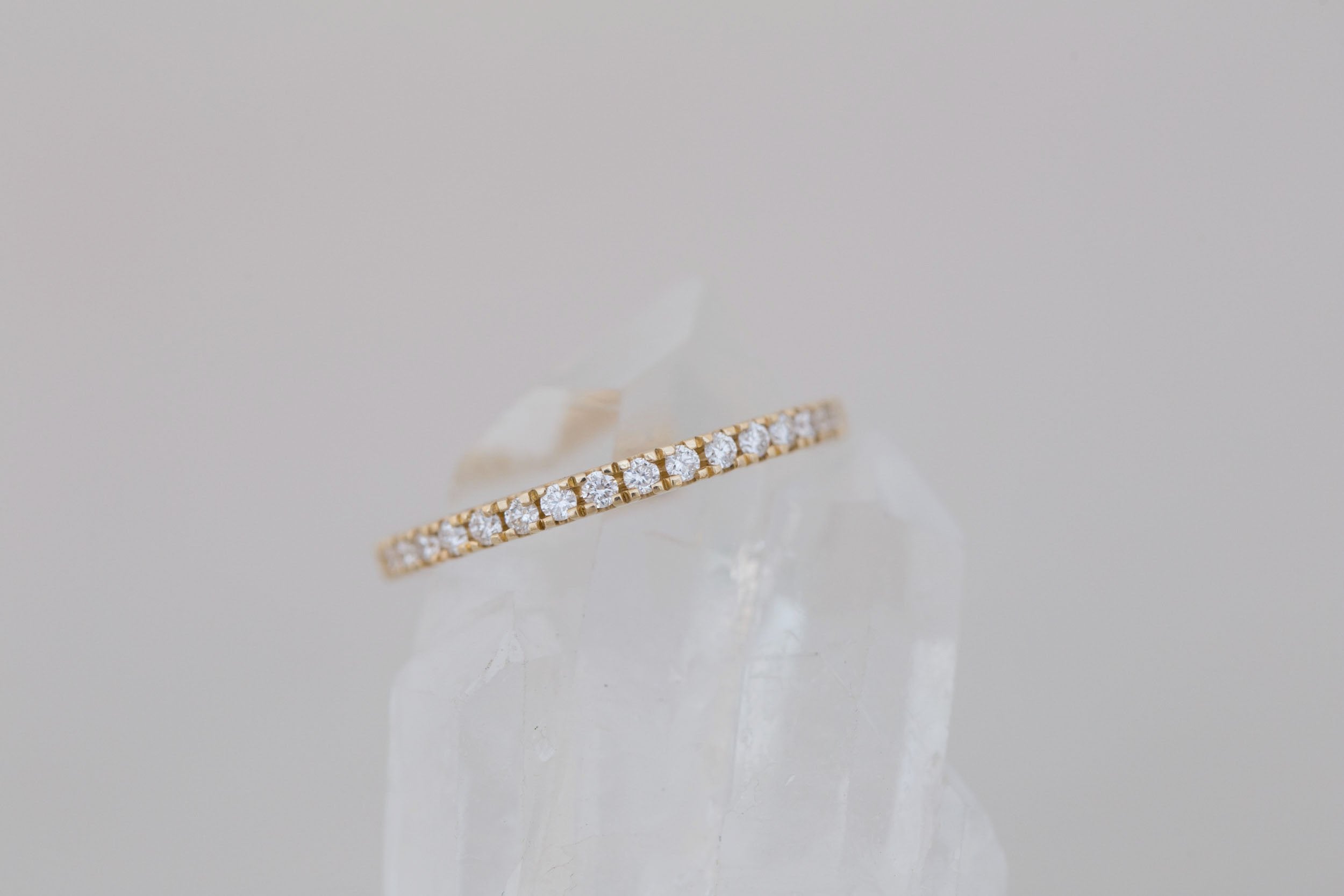 Diamond Pavé Half Eternity Band  | 14k Recycled Gold