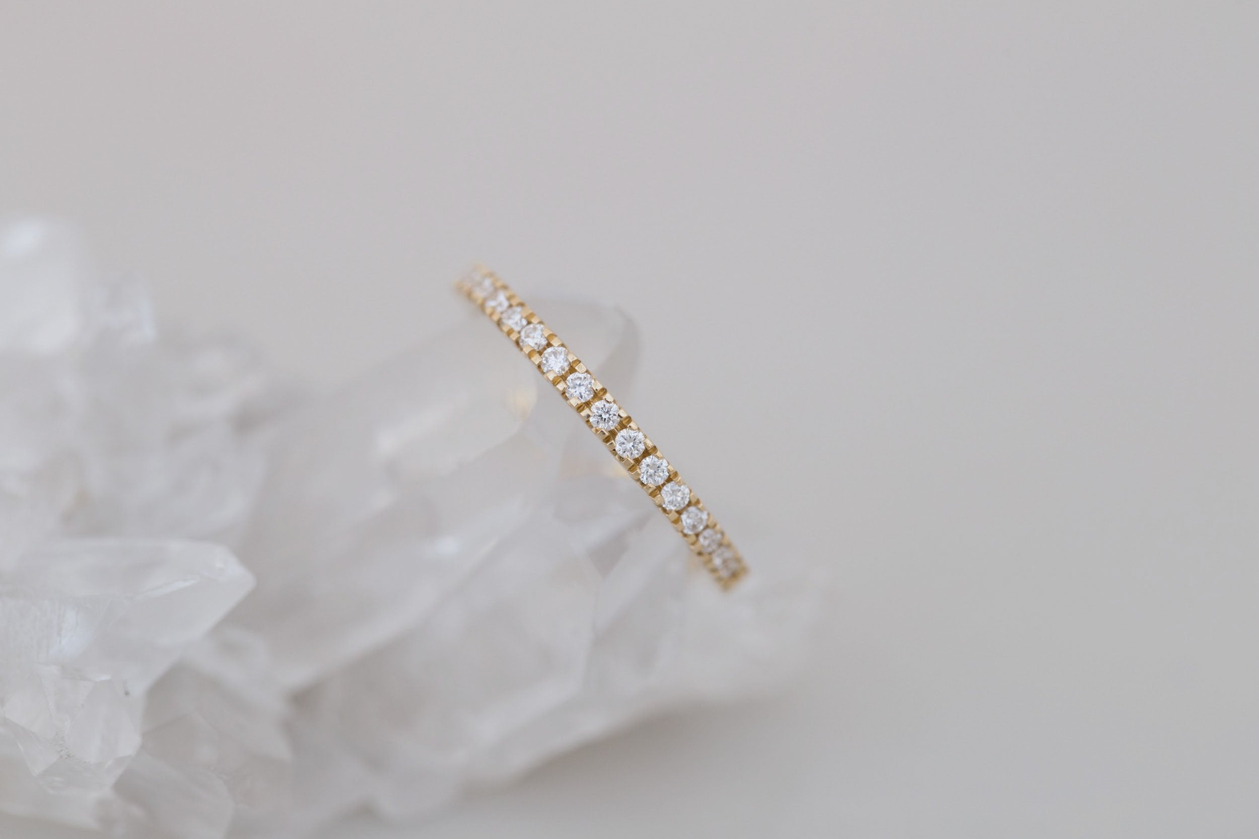Diamond Pavé Half Eternity Band  | 14k Recycled Gold