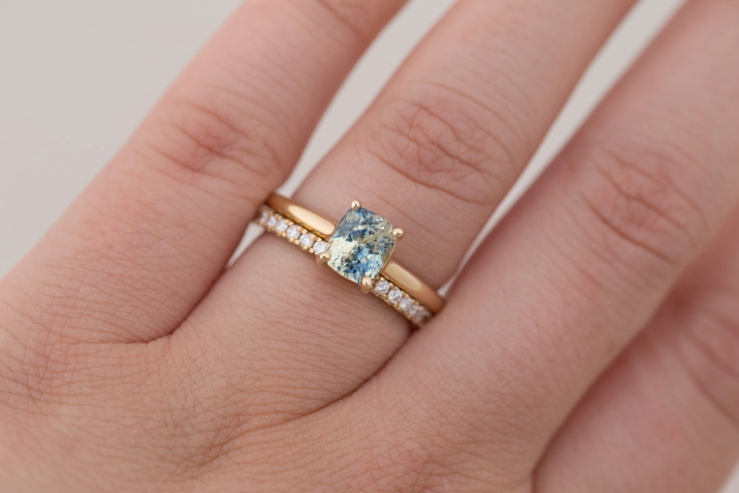 Diamond Pavé Half Eternity Band  | 14k Recycled Gold