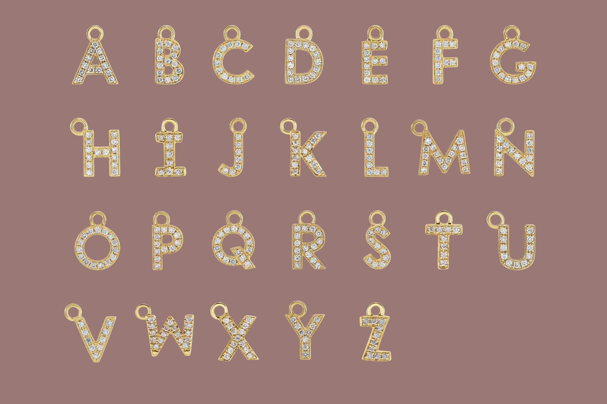 Diamond Pavé Initial Necklace | 14k Recycled Gold