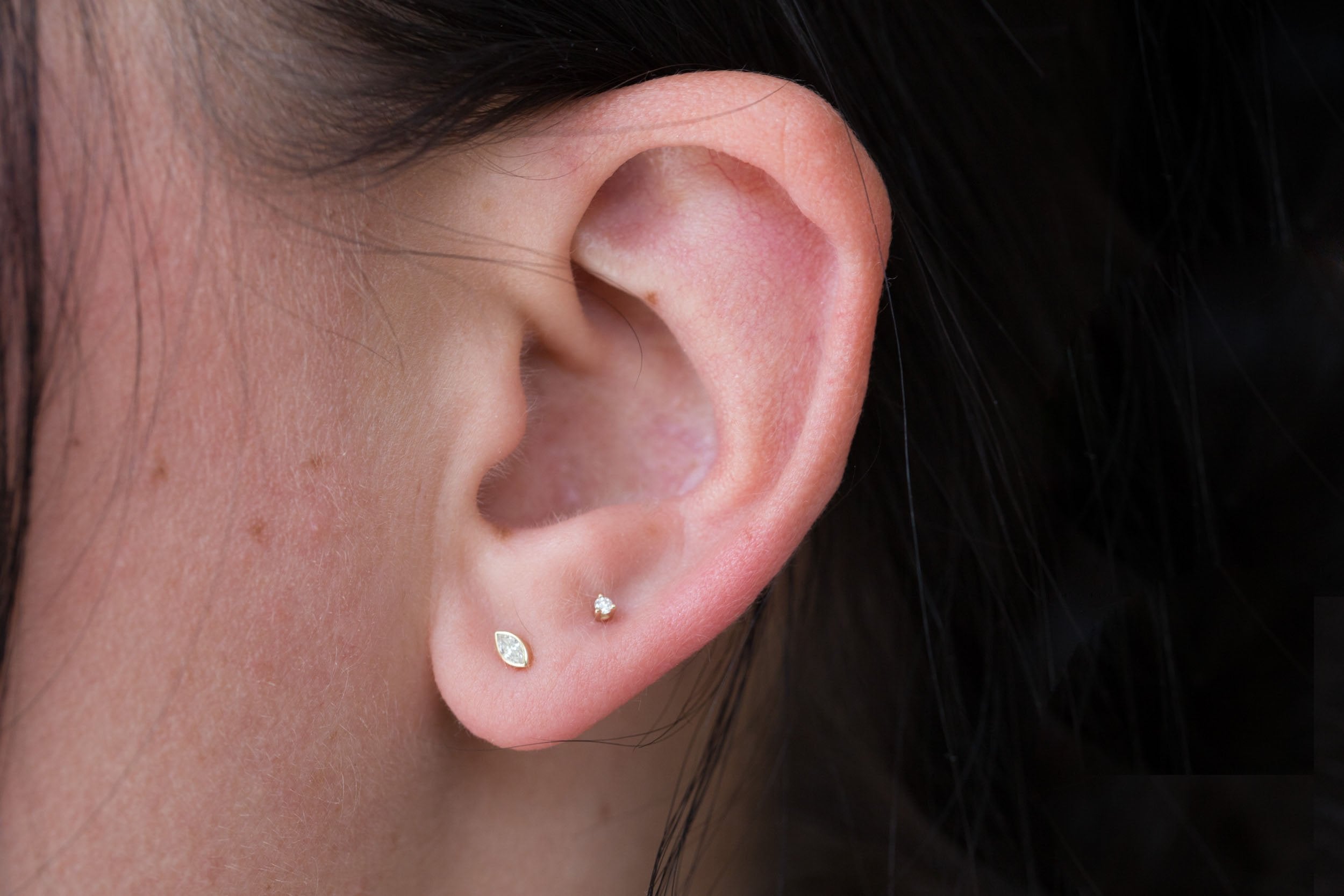 1.5 mm Diamond Round Earrings | 14k Recycled Gold