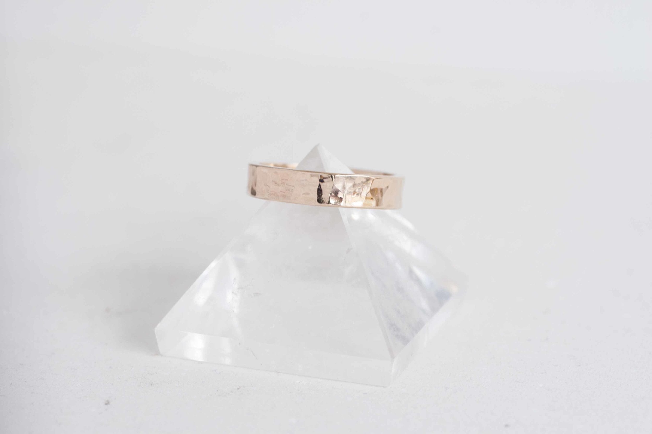 5 x 1.5 mm Hammered Texture Flat Band | 14k Recycled Yellow Gold