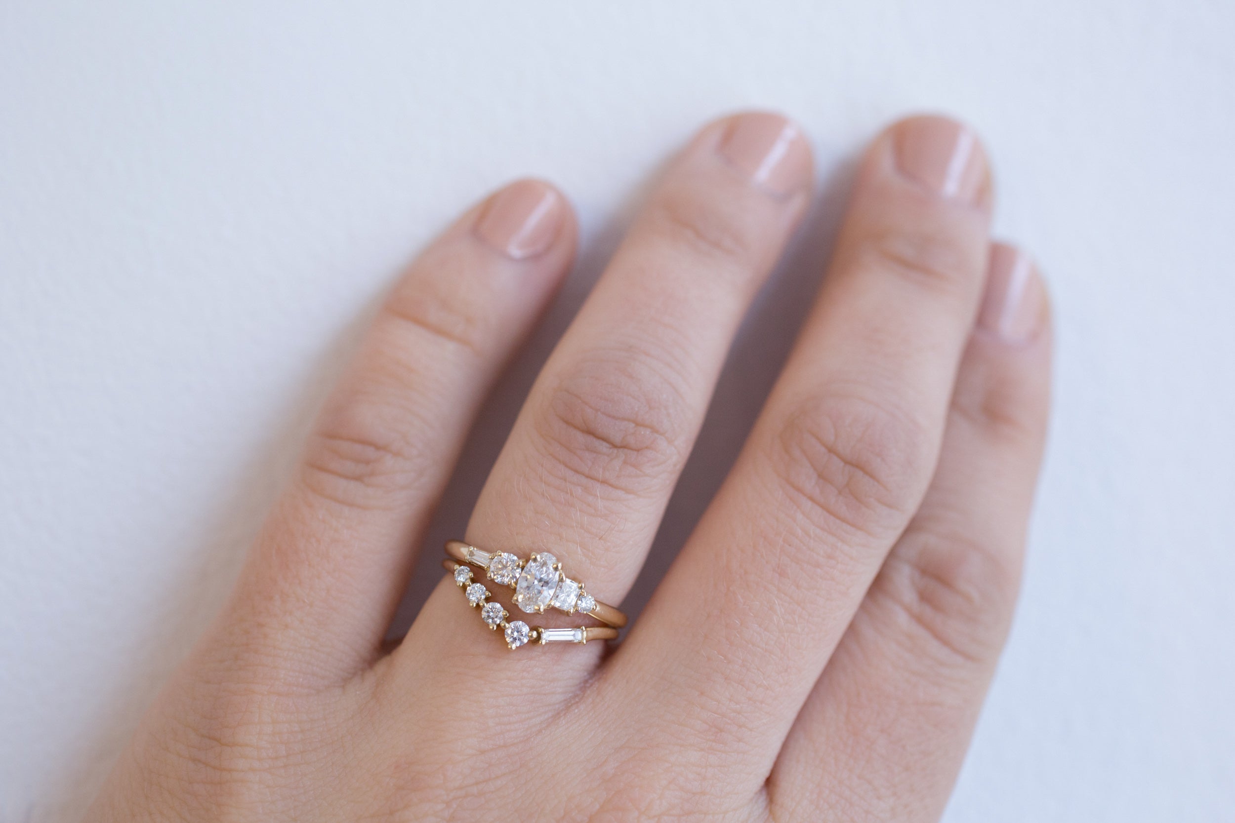 Oval Diamond + Round, Radiant, Baguette Diamond Ring | 14k Recycled Gold | One of a Kind