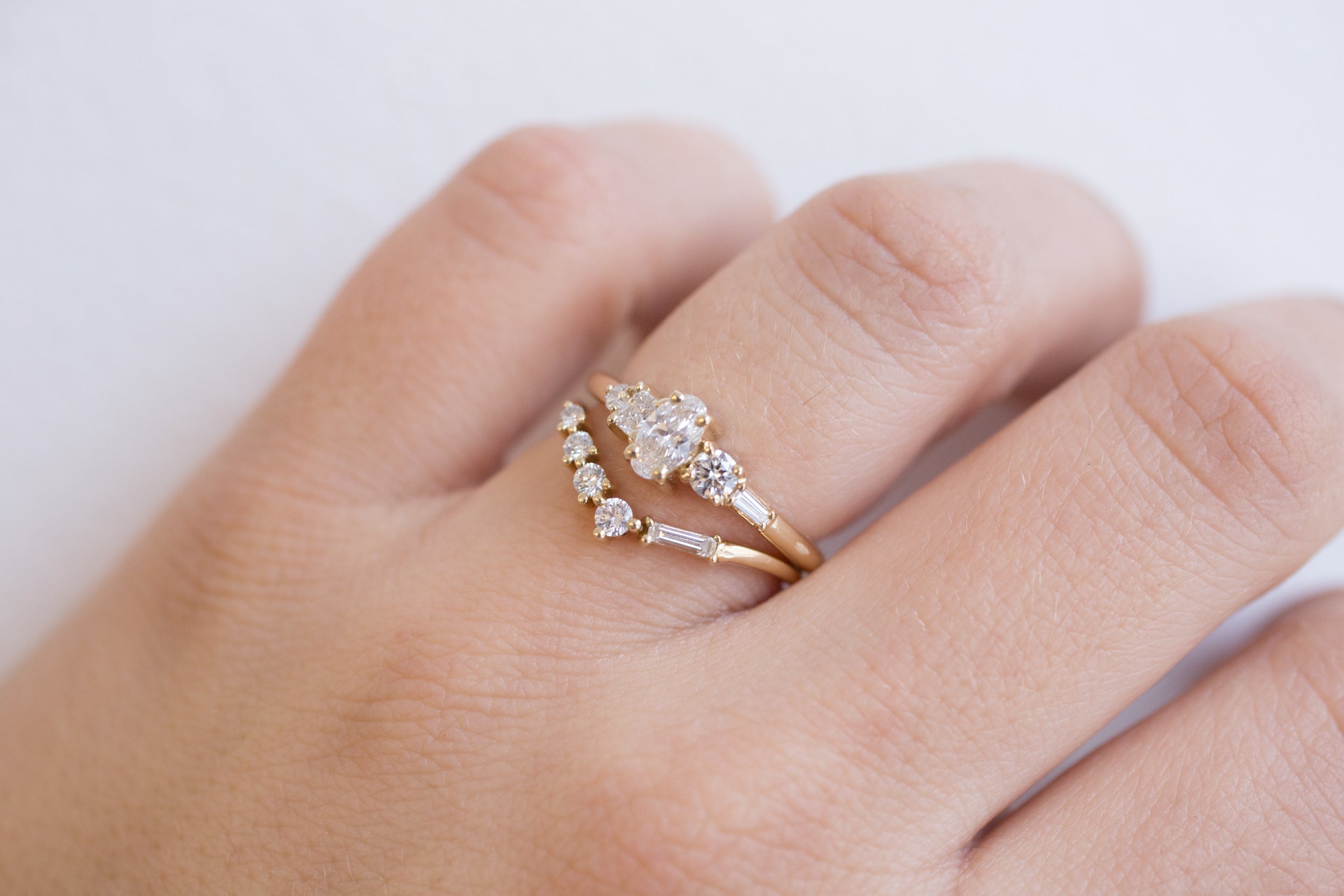Oval Diamond + Round, Radiant, Baguette Diamond Ring | 14k Recycled Gold | One of a Kind