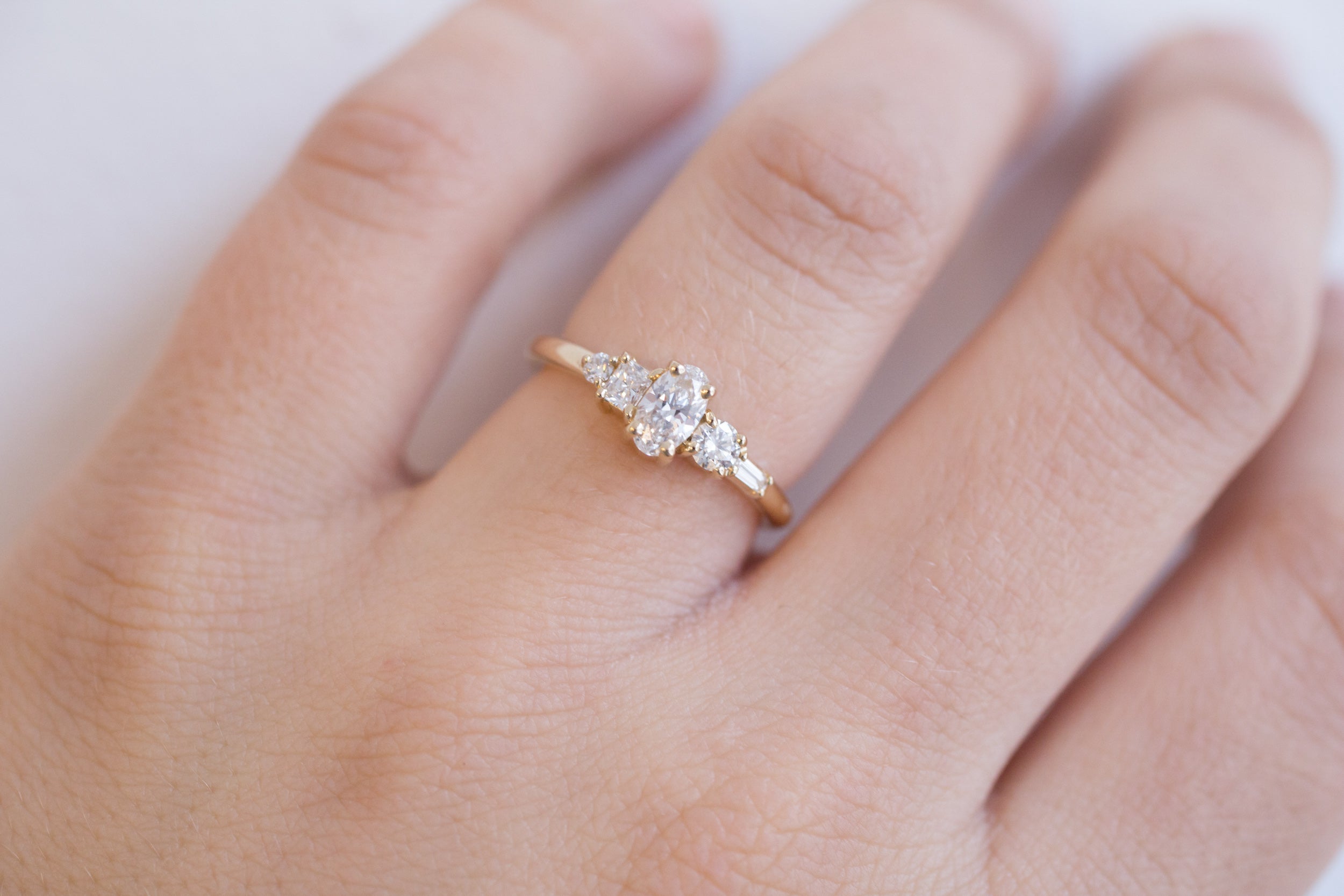 Oval Diamond + Round, Radiant, Baguette Diamond Ring | 14k Recycled Gold | One of a Kind