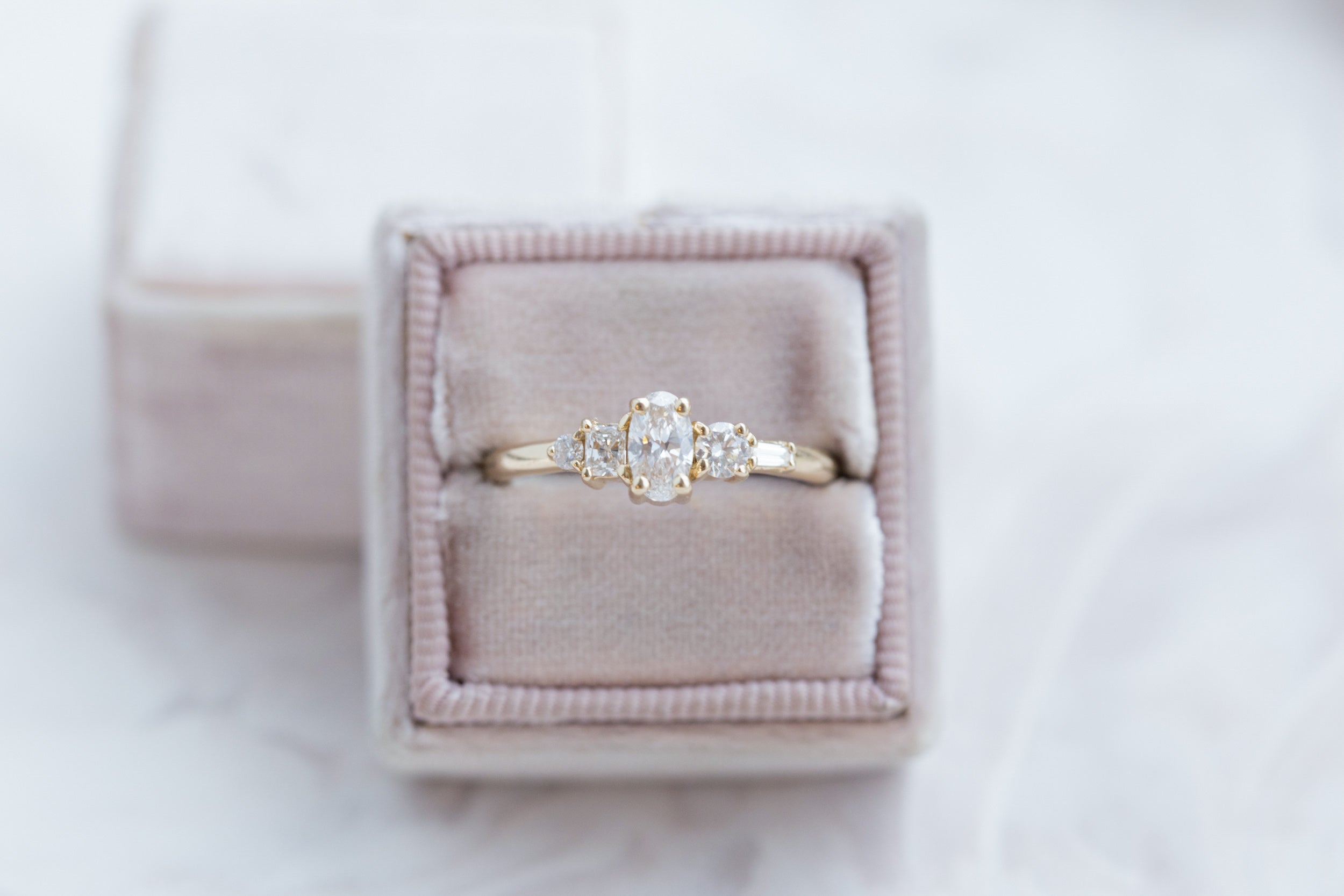 Oval Diamond + Round, Radiant, Baguette Diamond Ring | 14k Recycled Gold | One of a Kind