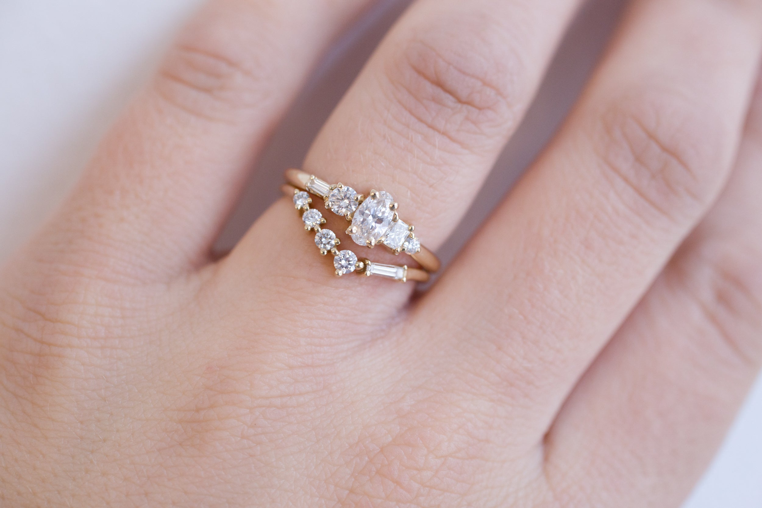 Oval Diamond + Round, Radiant, Baguette Diamond Ring | 14k Recycled Gold | One of a Kind